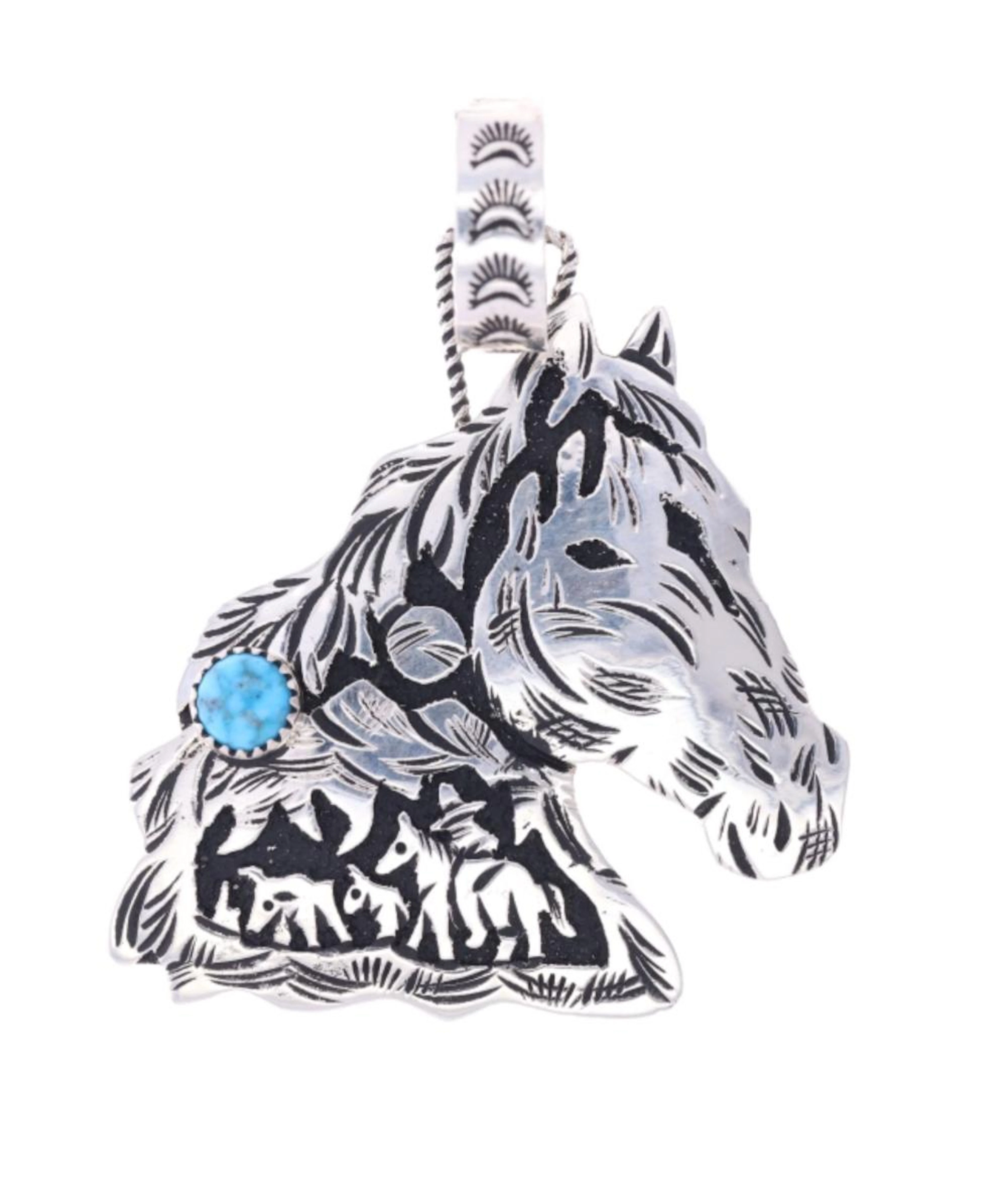 avajo R. Singer Sterling Silver Turquoise Pendant