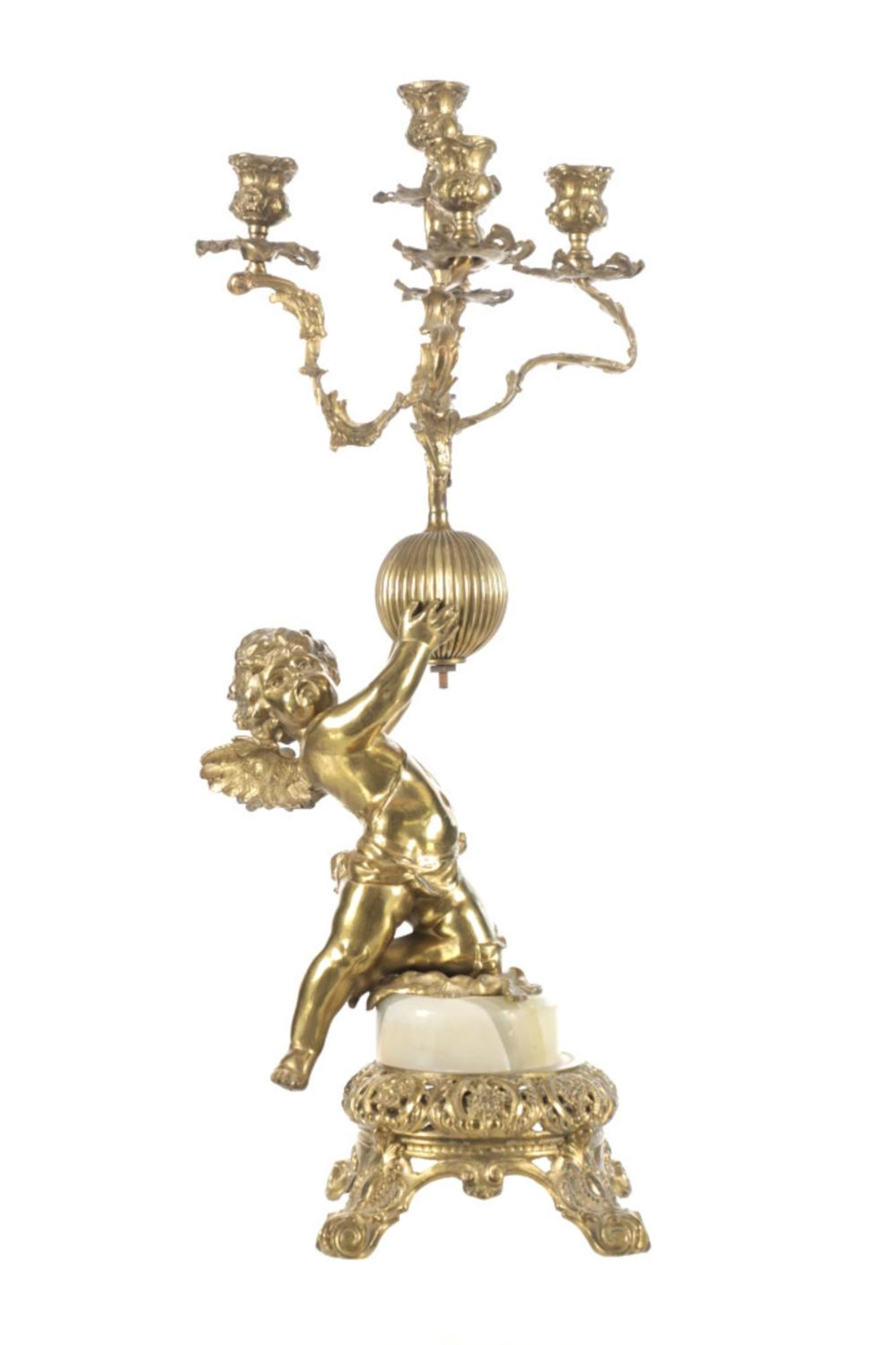 19th C. Louis XVI Style Gilt & Bronze Candelabra