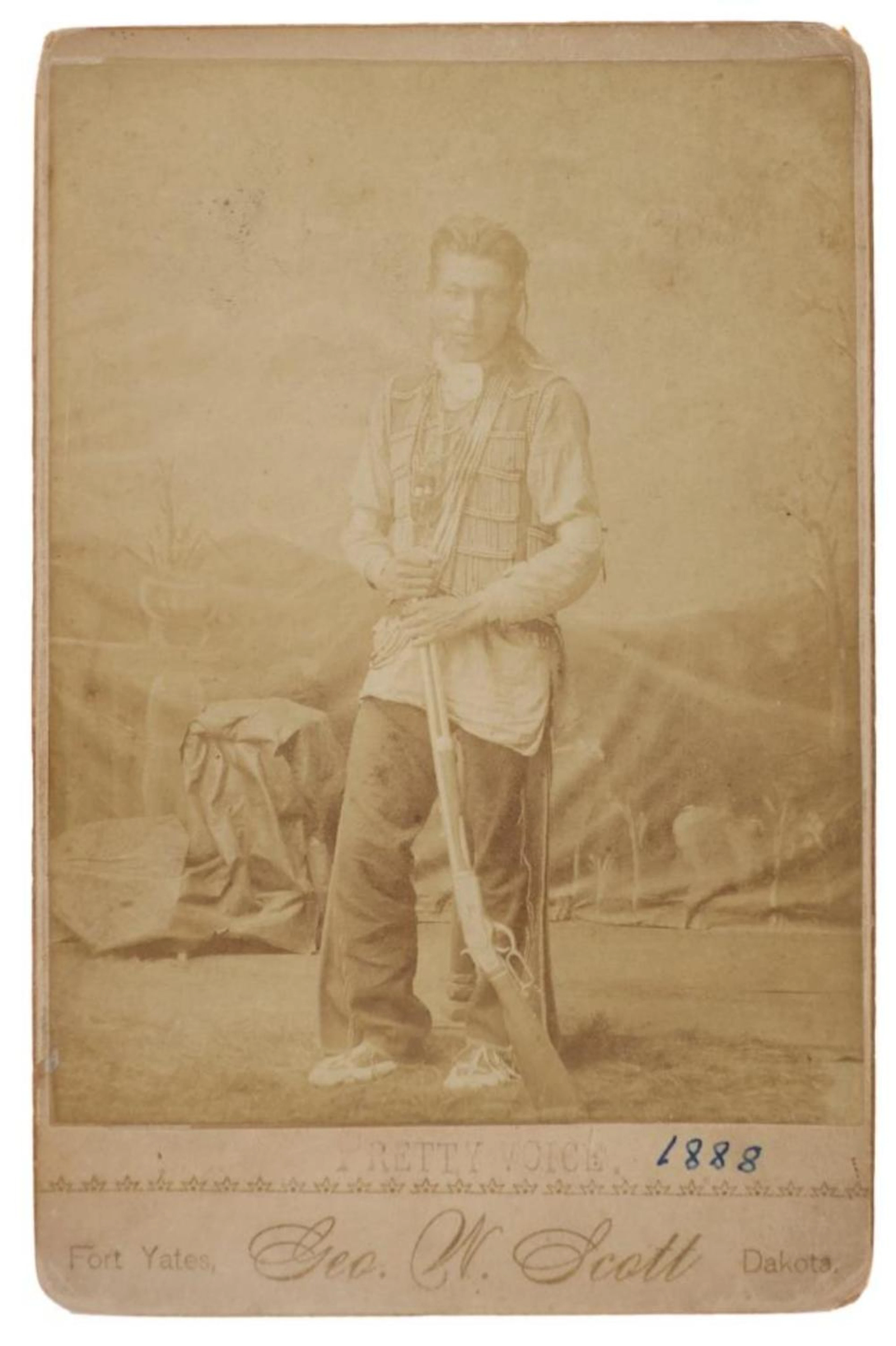 Ca. 1888 Sioux Pretty Voice Photo by Geo. W. Scott