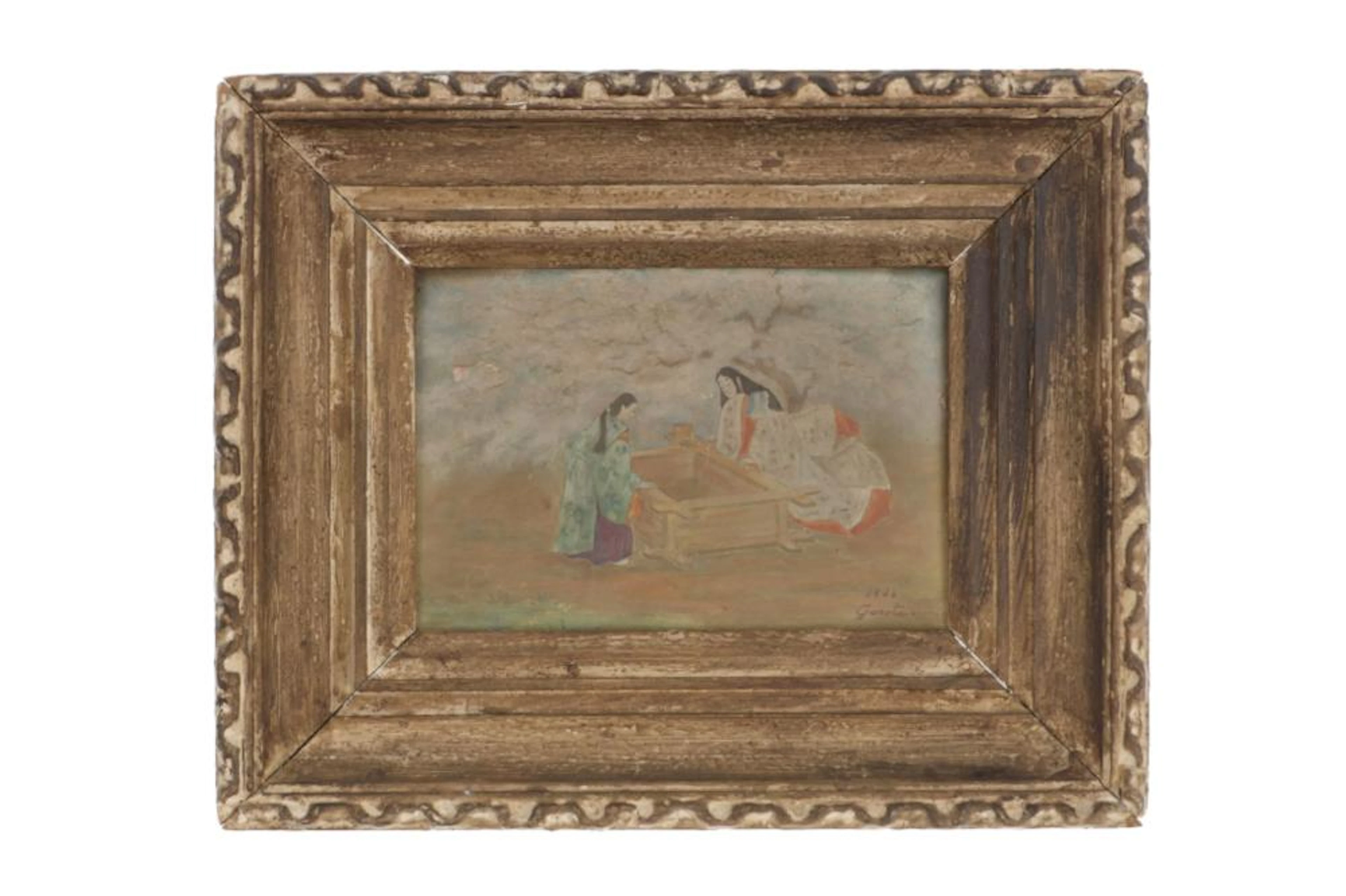 Kawai Gorota "A Elegant Play" Oil On Silk 1946