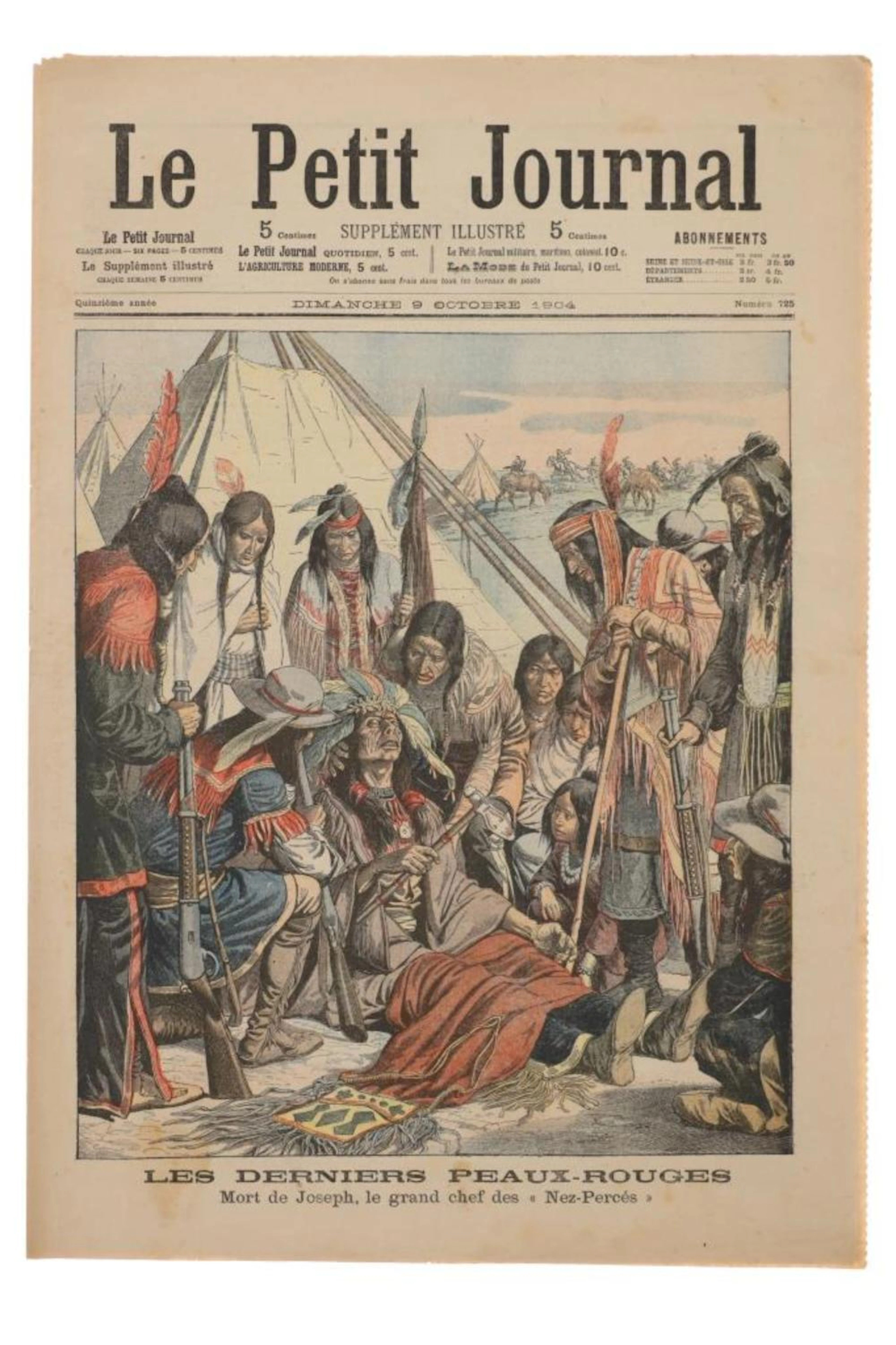 Le Petit Journal Death of Chief Joseph circa 1904