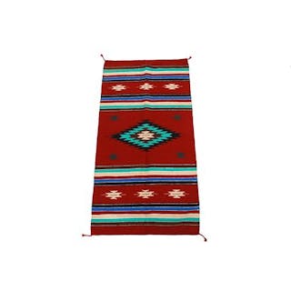 Mexican Saltillo Wool Stepped Medallion Rug