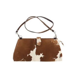Western Brown and White Hair-on Cowhide Purse