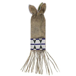Northern Cheyenne Four-Tab Large Beaded Pipe Bag