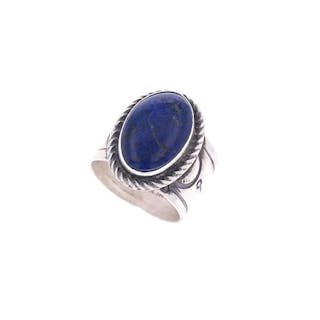 Navajo C. Tsosie Sterling Silver Lapis Lazuli Ring