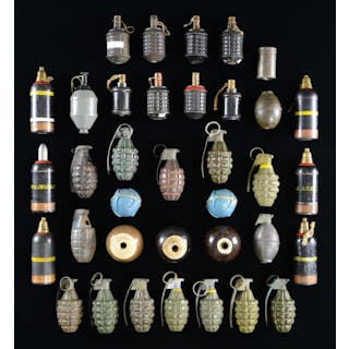 LARGE GROUPING OF ASSORTED INERT GRENADES &