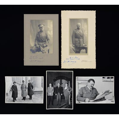 5 BELGIAN & GERMAN MILITARY RELATED PHOTOGRAPHS.