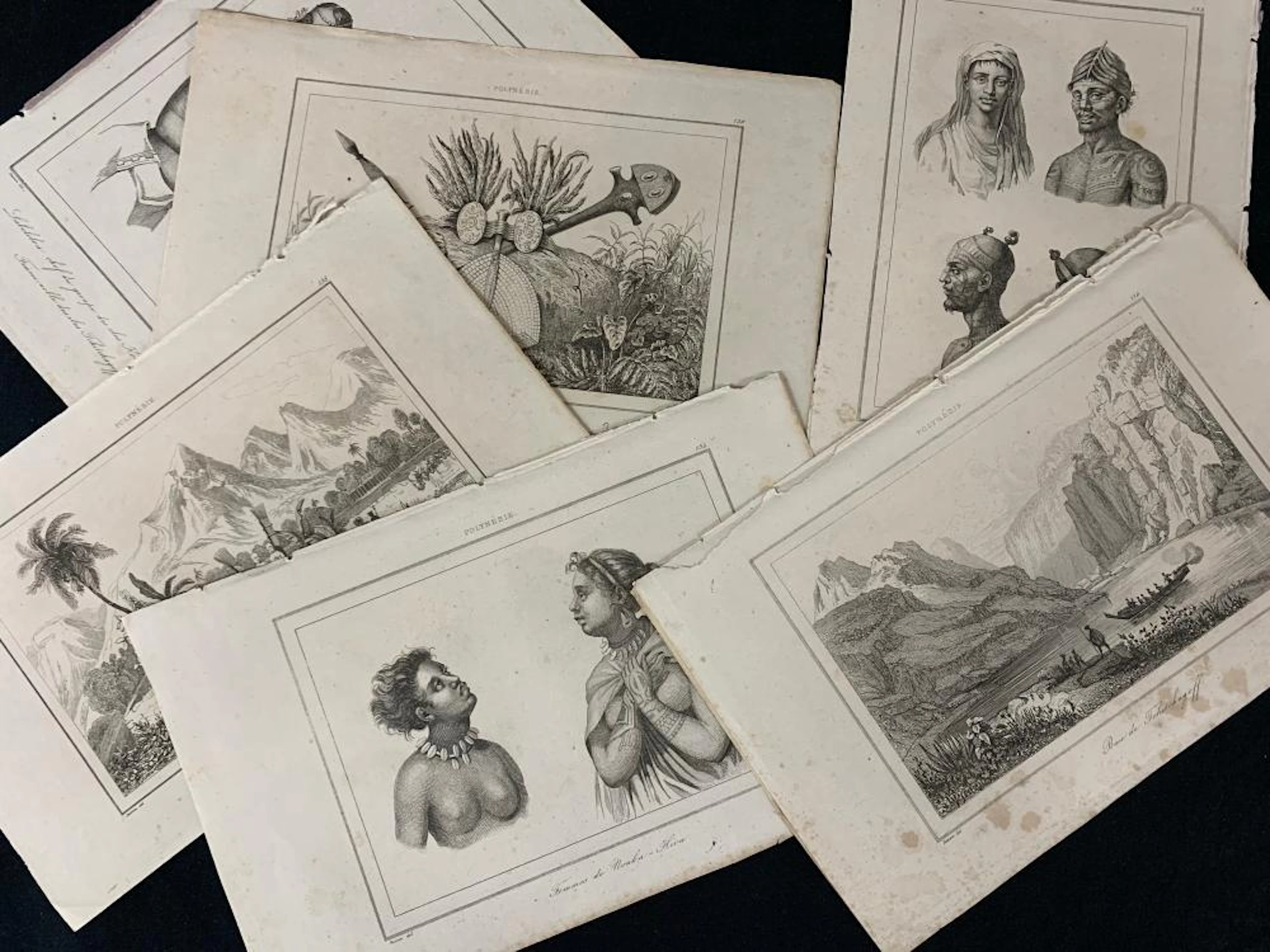 Marquesas Islands - Polynesia - 8 Engravings