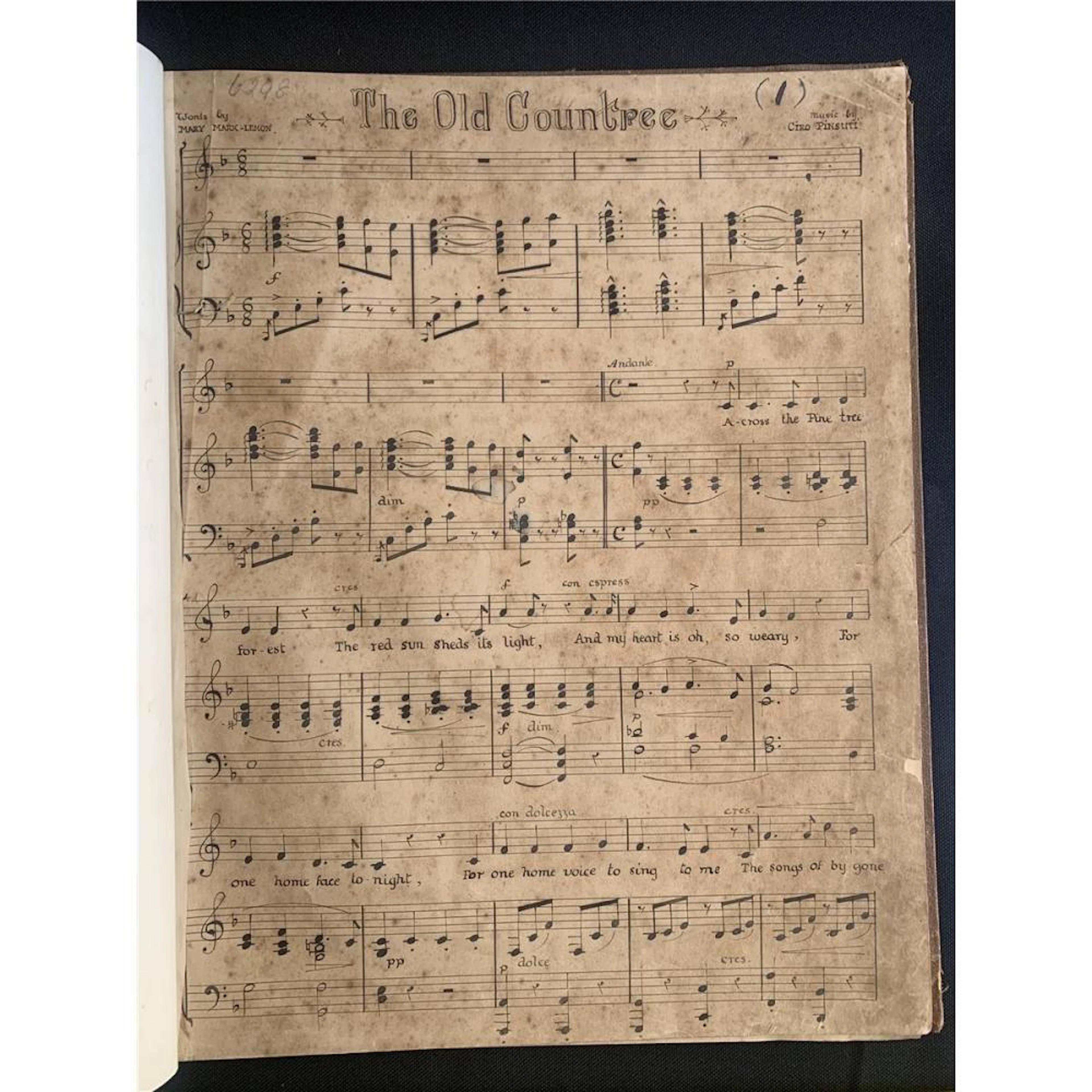 19TH C AUSTRALIAN MUSIC MANUSCRIPT