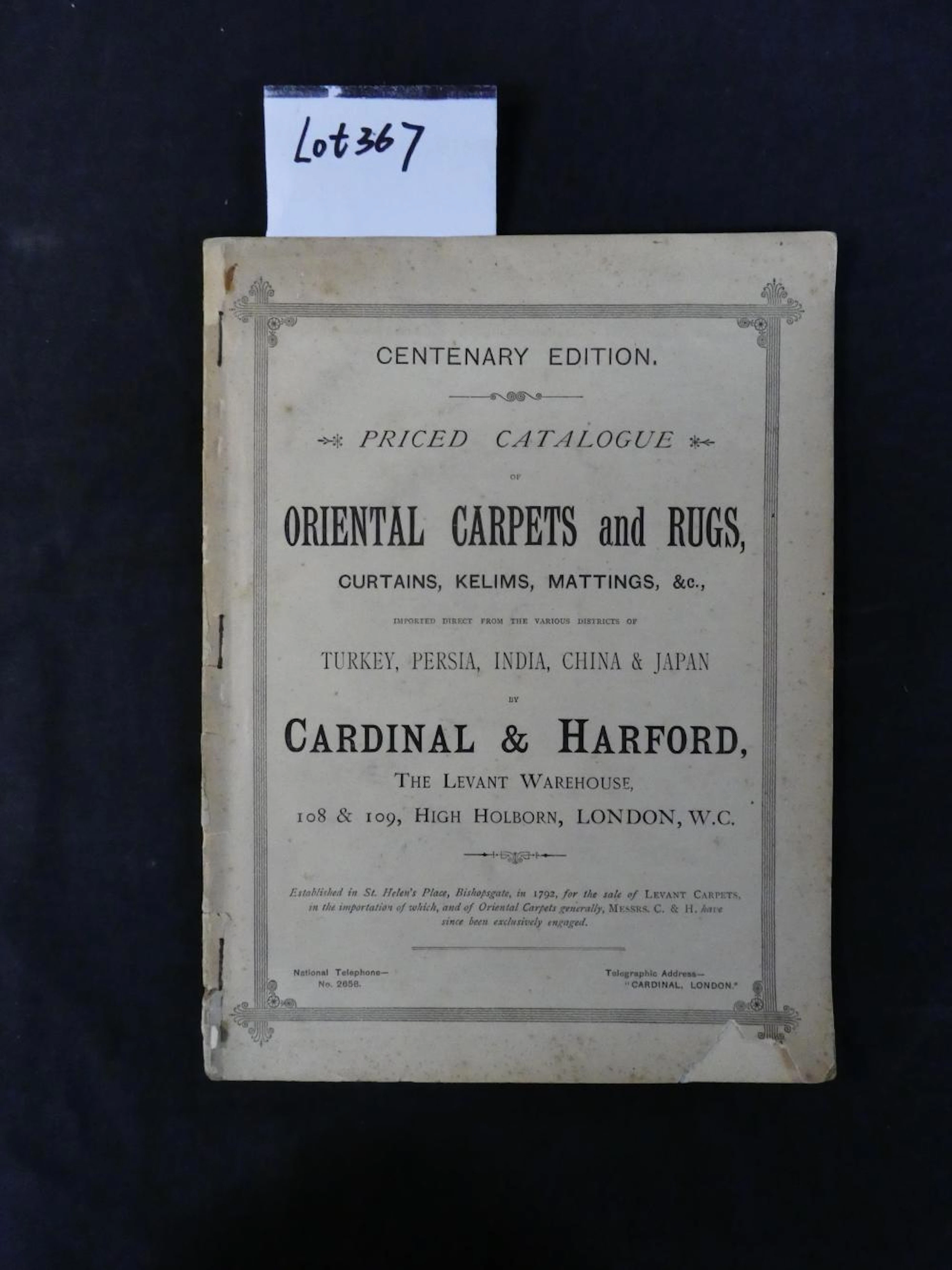 Cardinal & Harford Carpets Catalogue 1900s