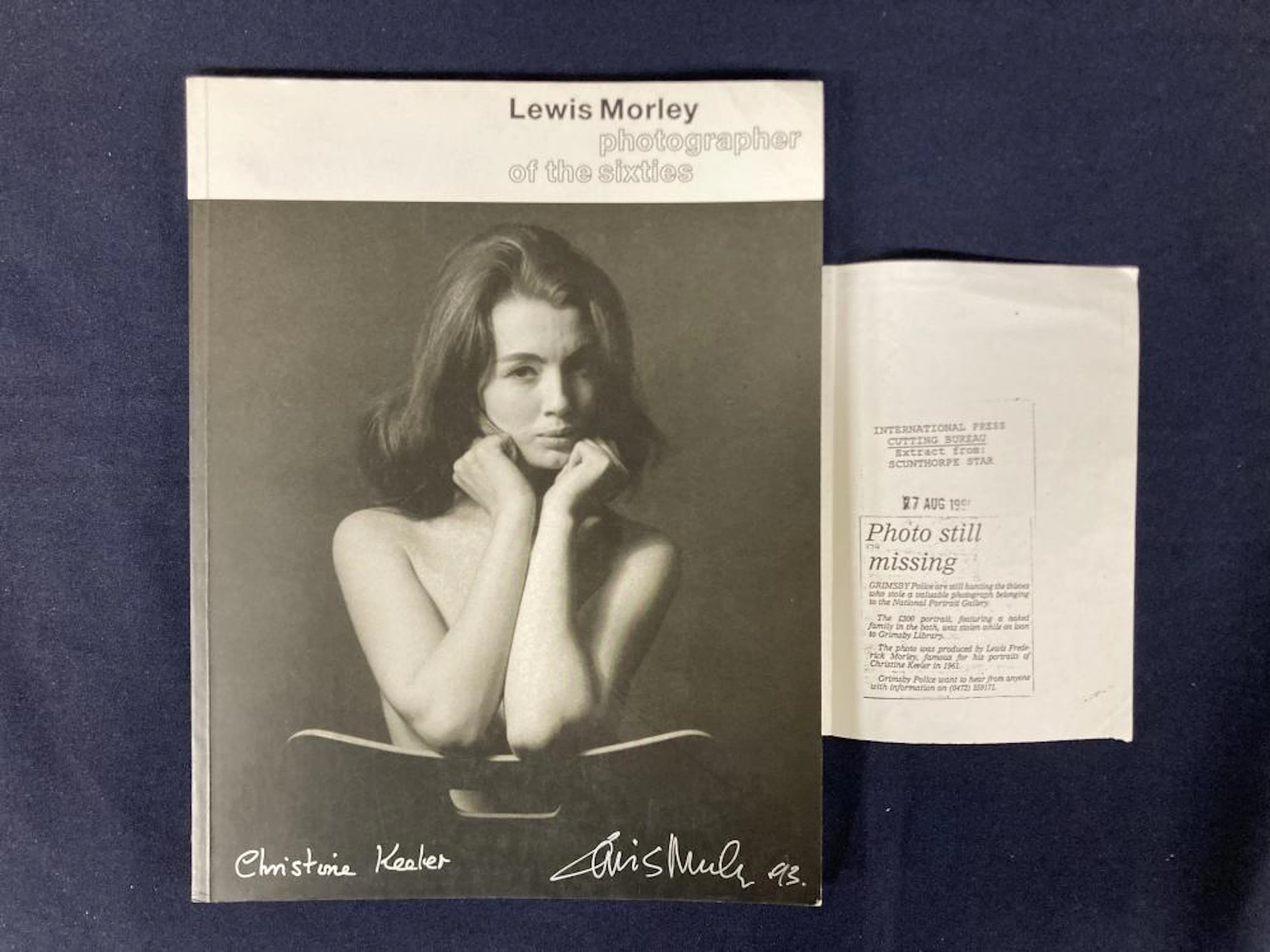Signed by Lewis Morley and Christine Keeler