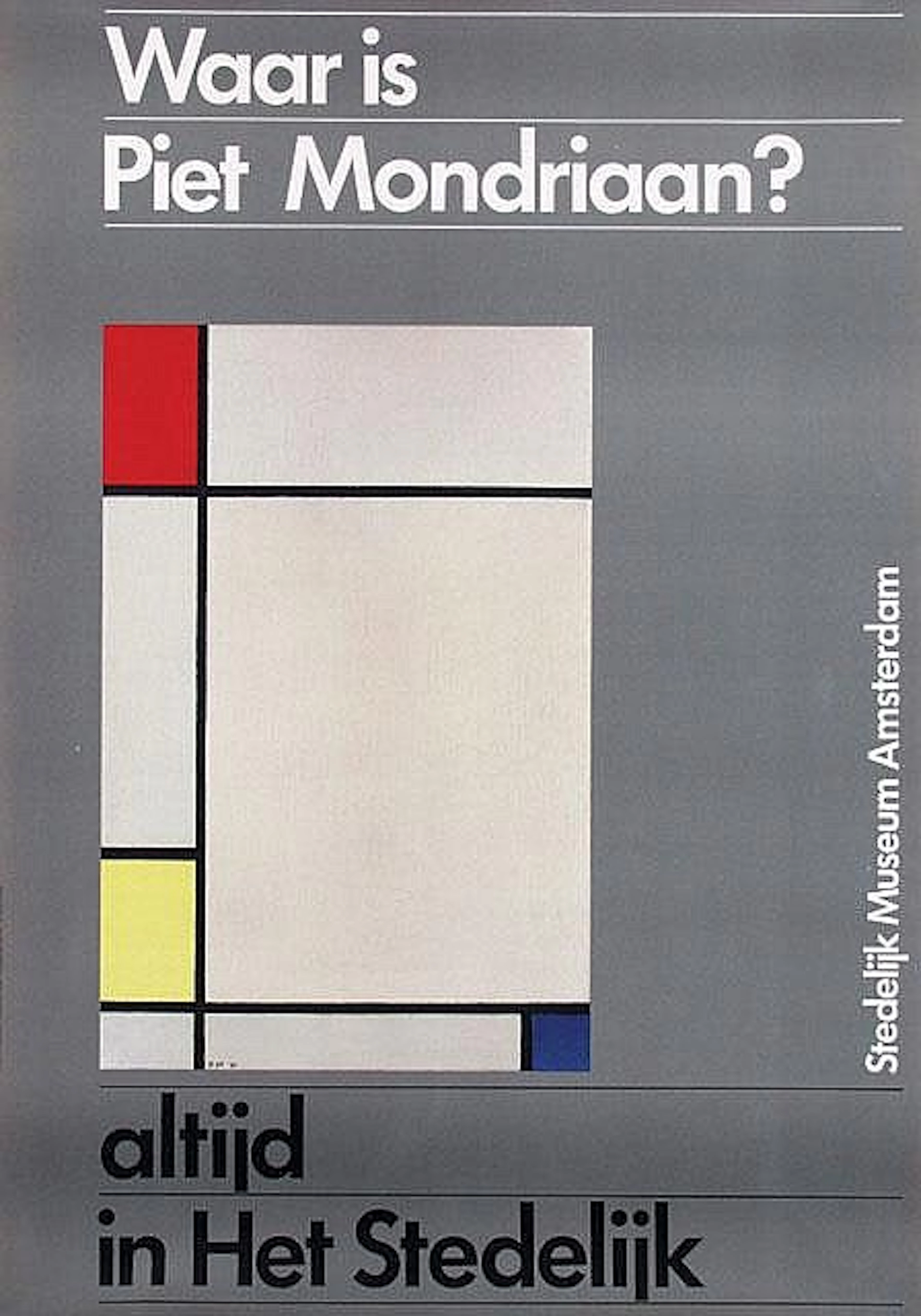Posters (4) by Wim Crouwel - Waar is Piet Mondriaan?