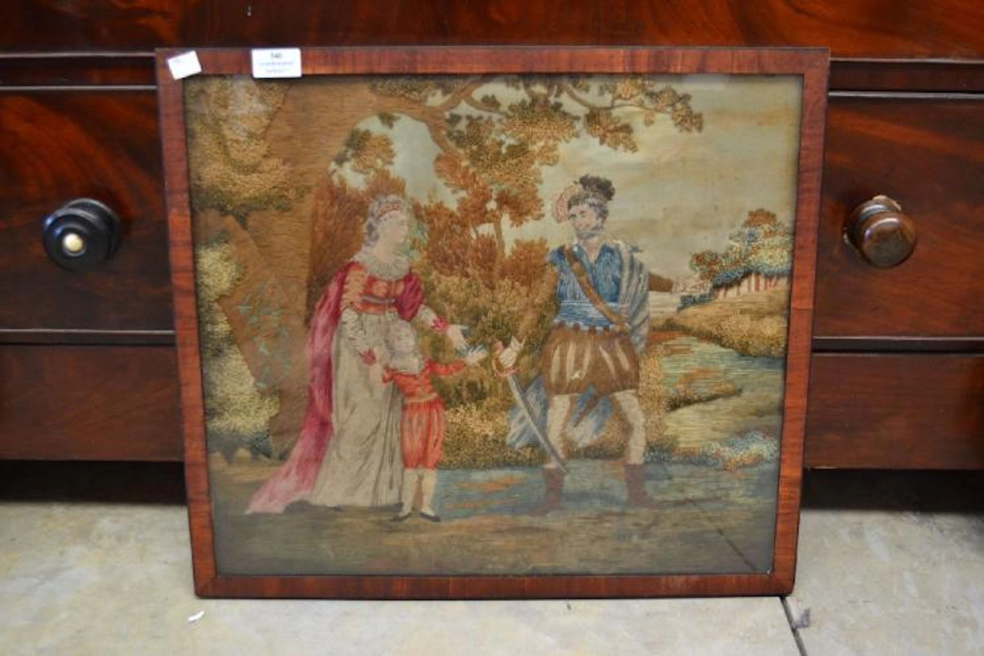 Antique Georgian needlework panel