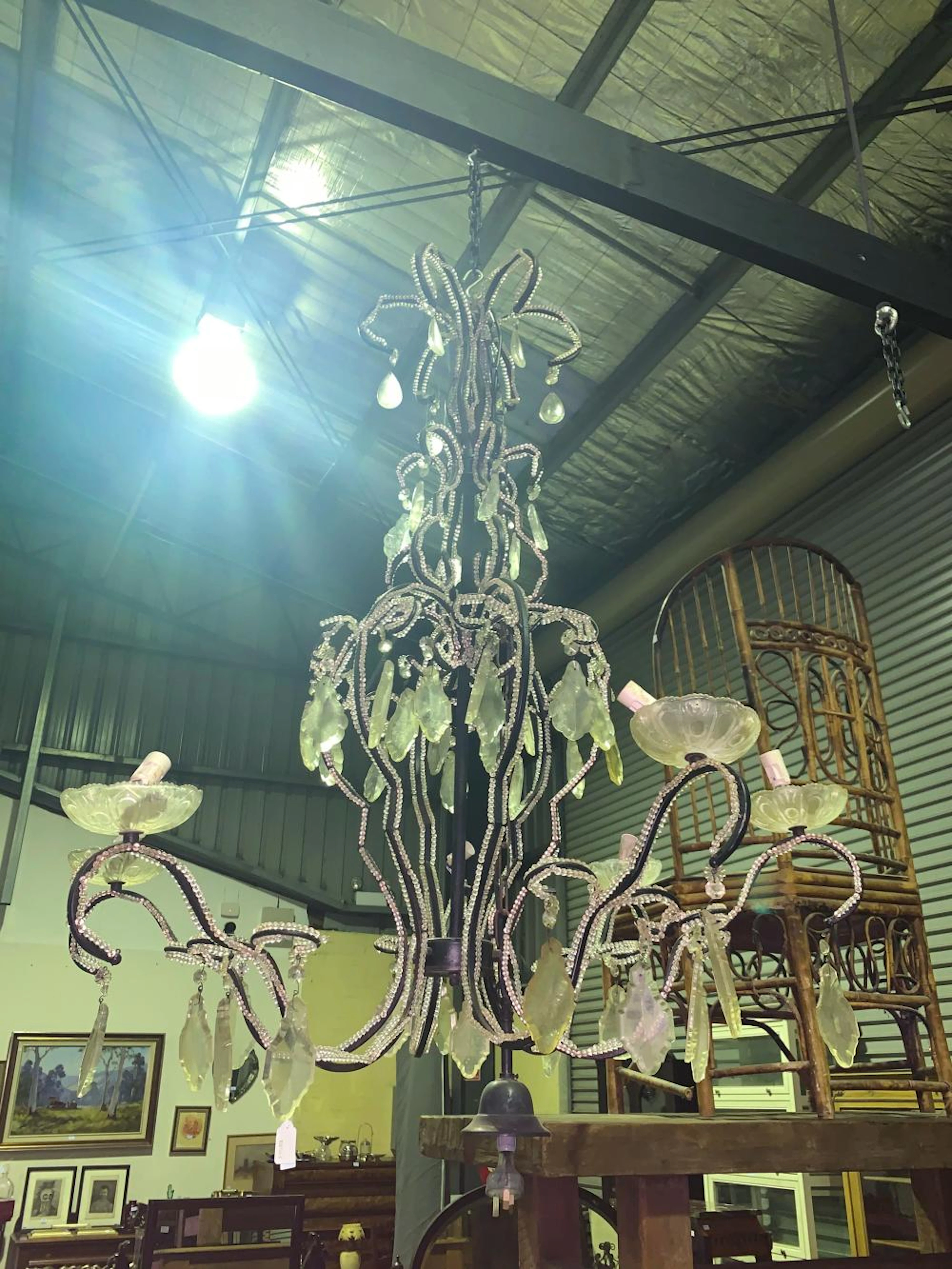 Modern six light chandelier