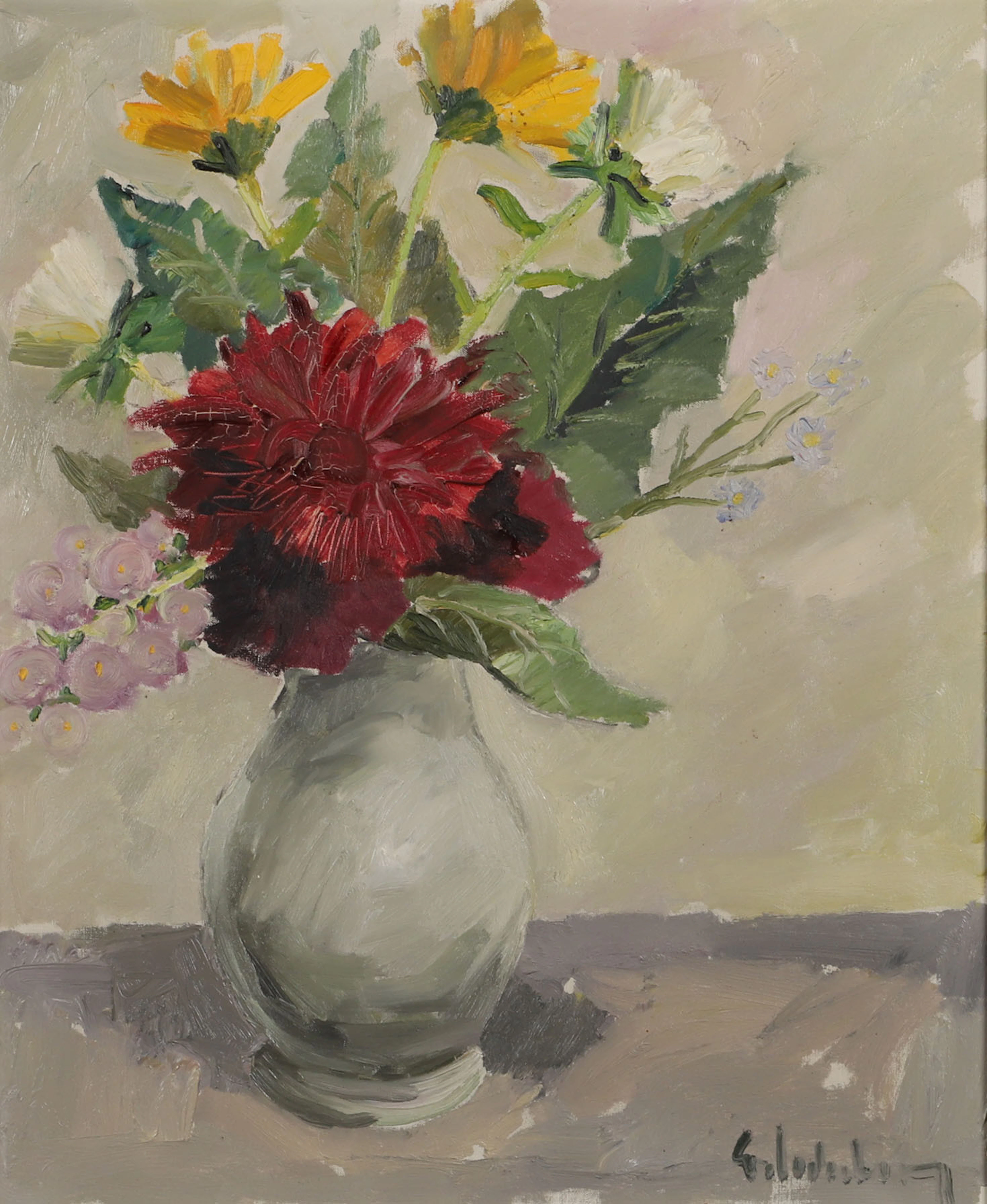 ERIK CEDERBERG. Blomsterstilleben, olja på duk, signerad Cederberg.