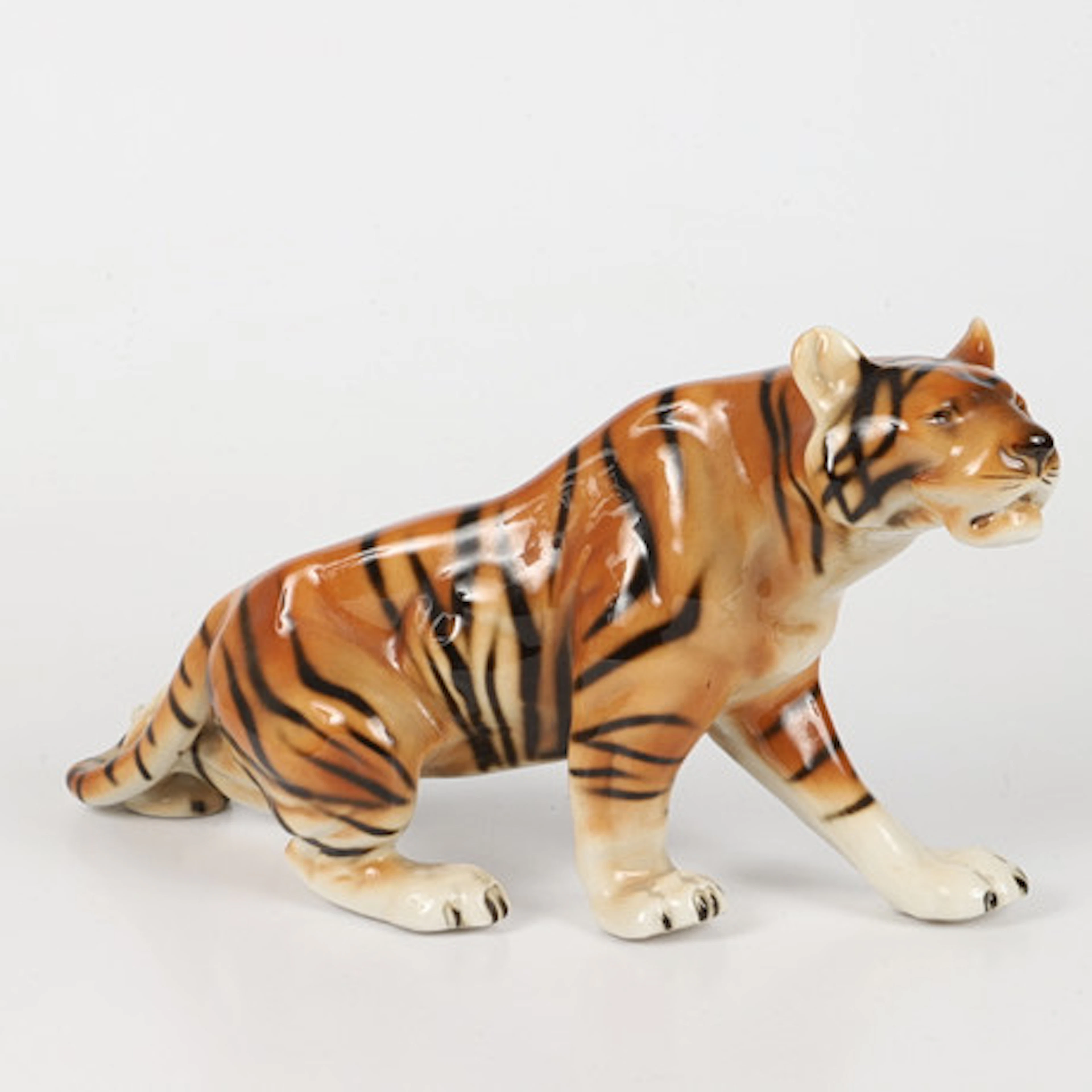 FIGURIN, tiger, porslin, Royal Dux, Tjecko…
