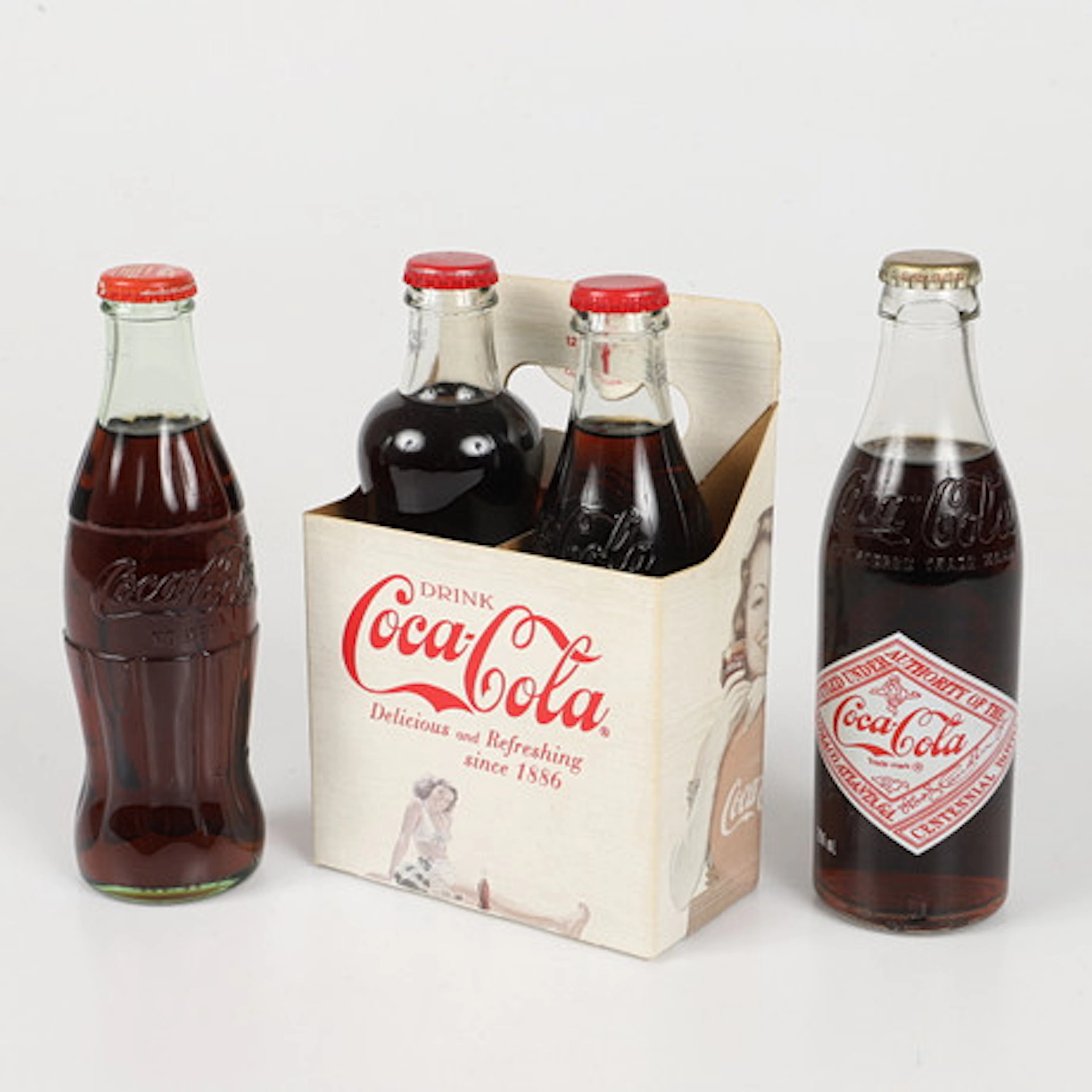 FLASKOR, 4 stycken, Coca-Cola 125-års jubi…