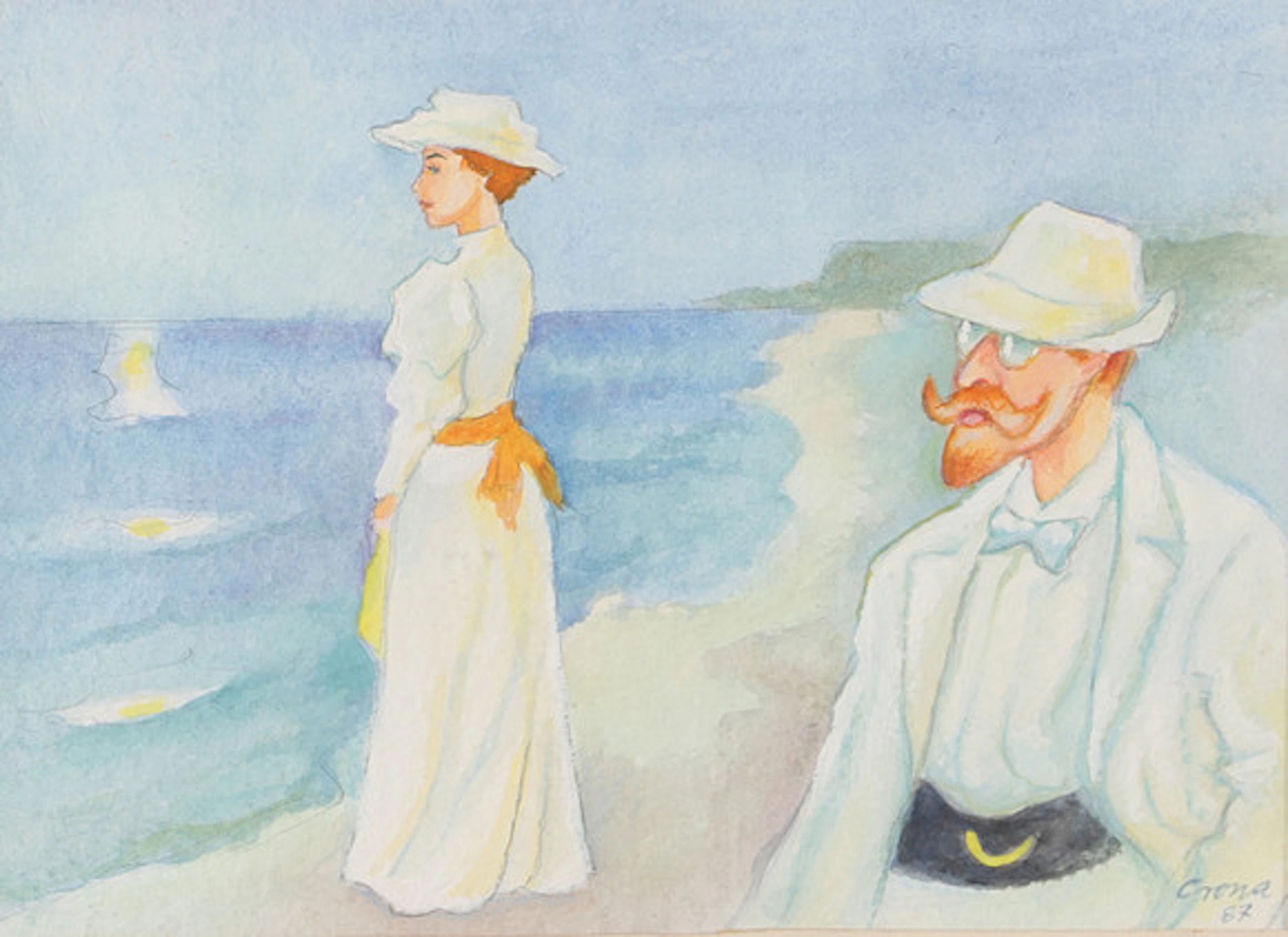 GEORG CRONA. "Peder Severin Krøyer", akvar…
