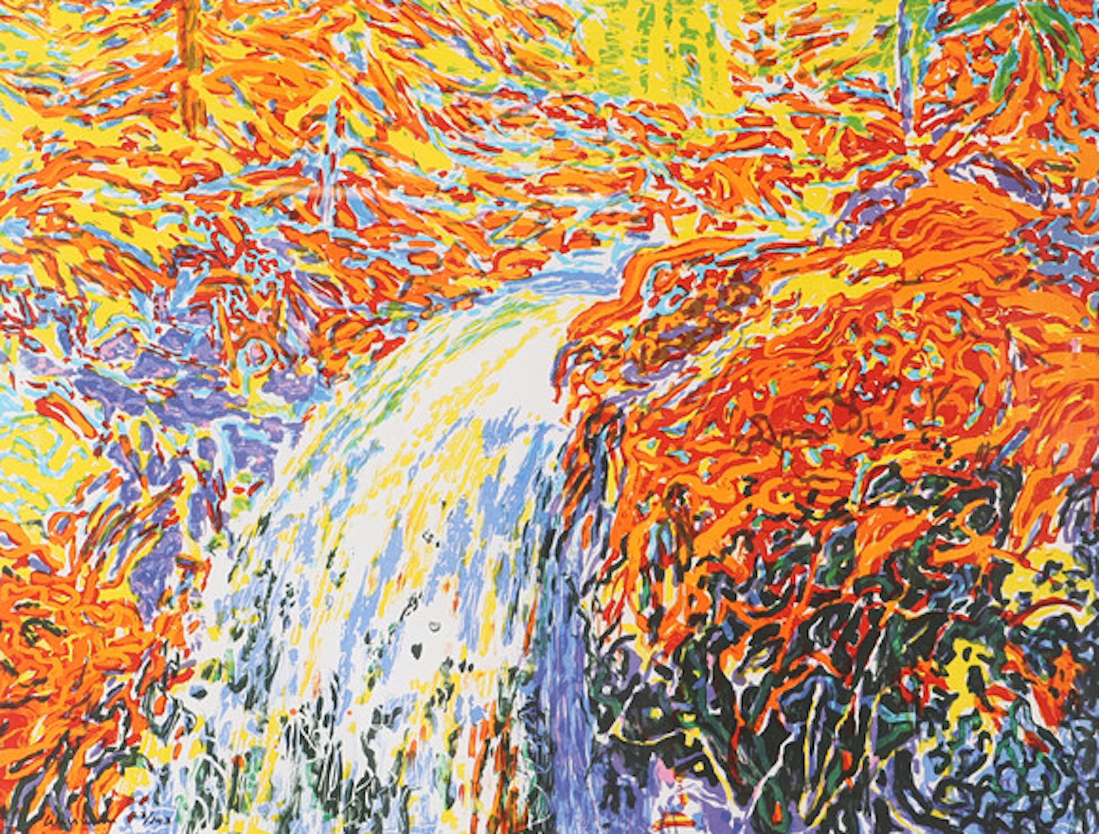 BJÖRN WESSMAN. Vattenfall, färglitografi, …