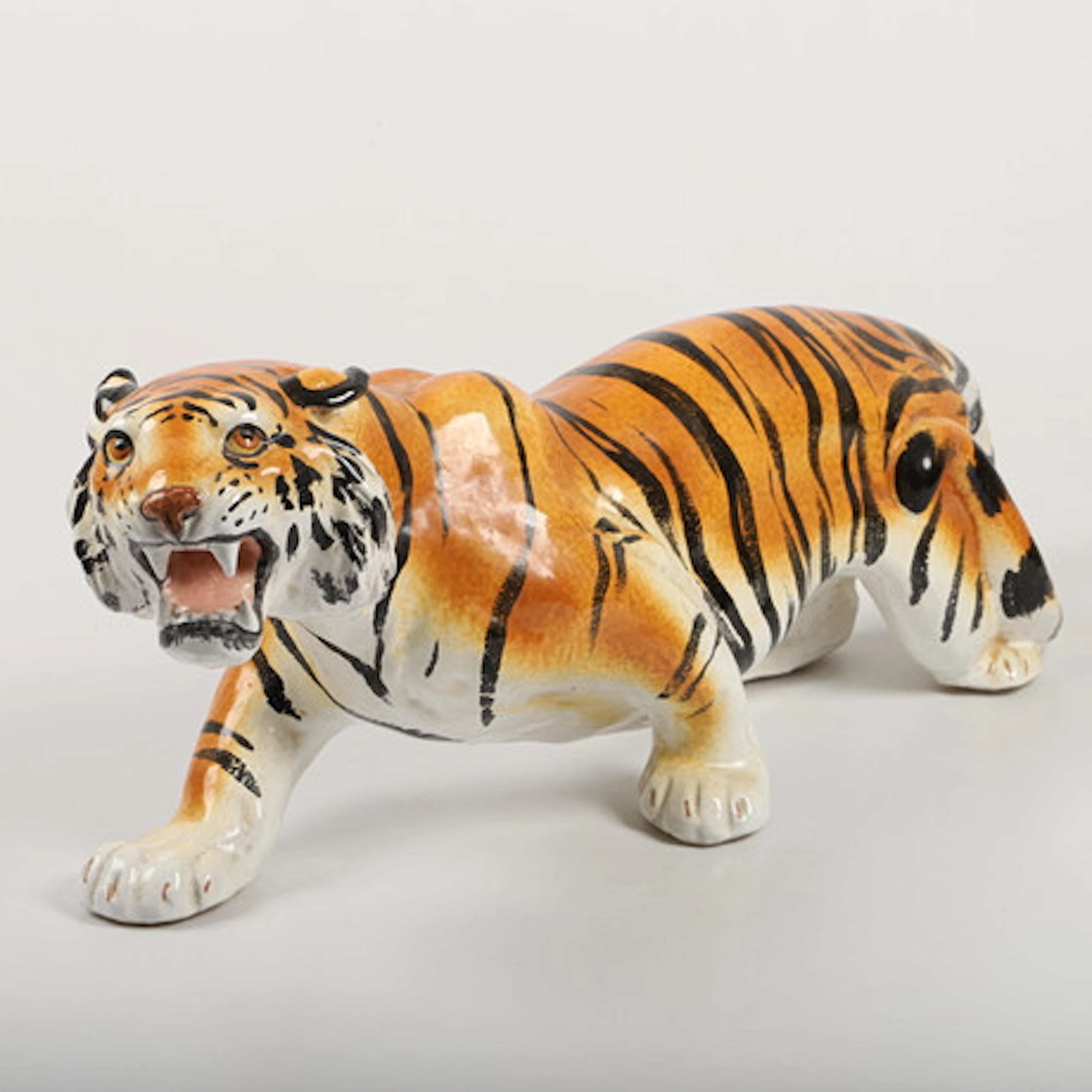 FIGURIN, tiger, porslin, Italien.