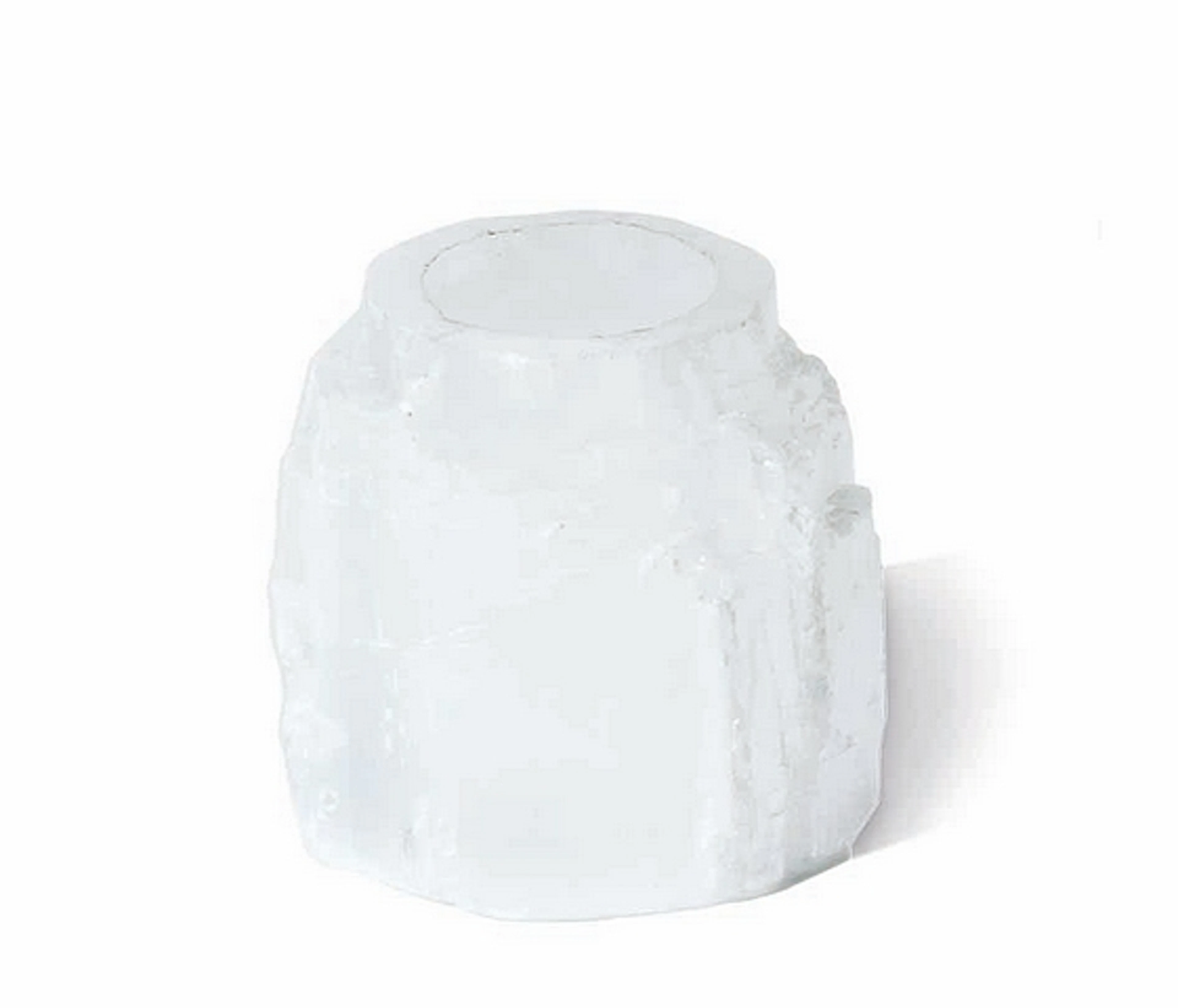 Holder cascade small selenite stone cascade set of 12 8x8cm Cravt SKU 890011