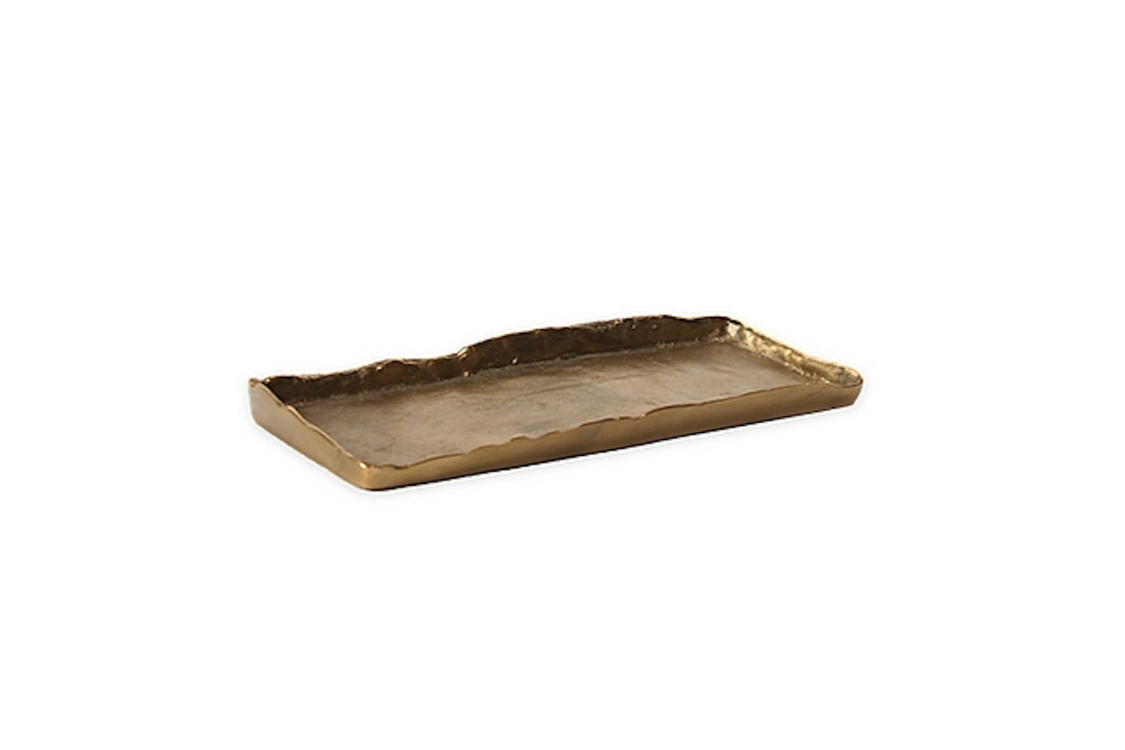 Tray lauri small hand pinched in brass finish 20x8x1.5cm Cravt SKU 320259