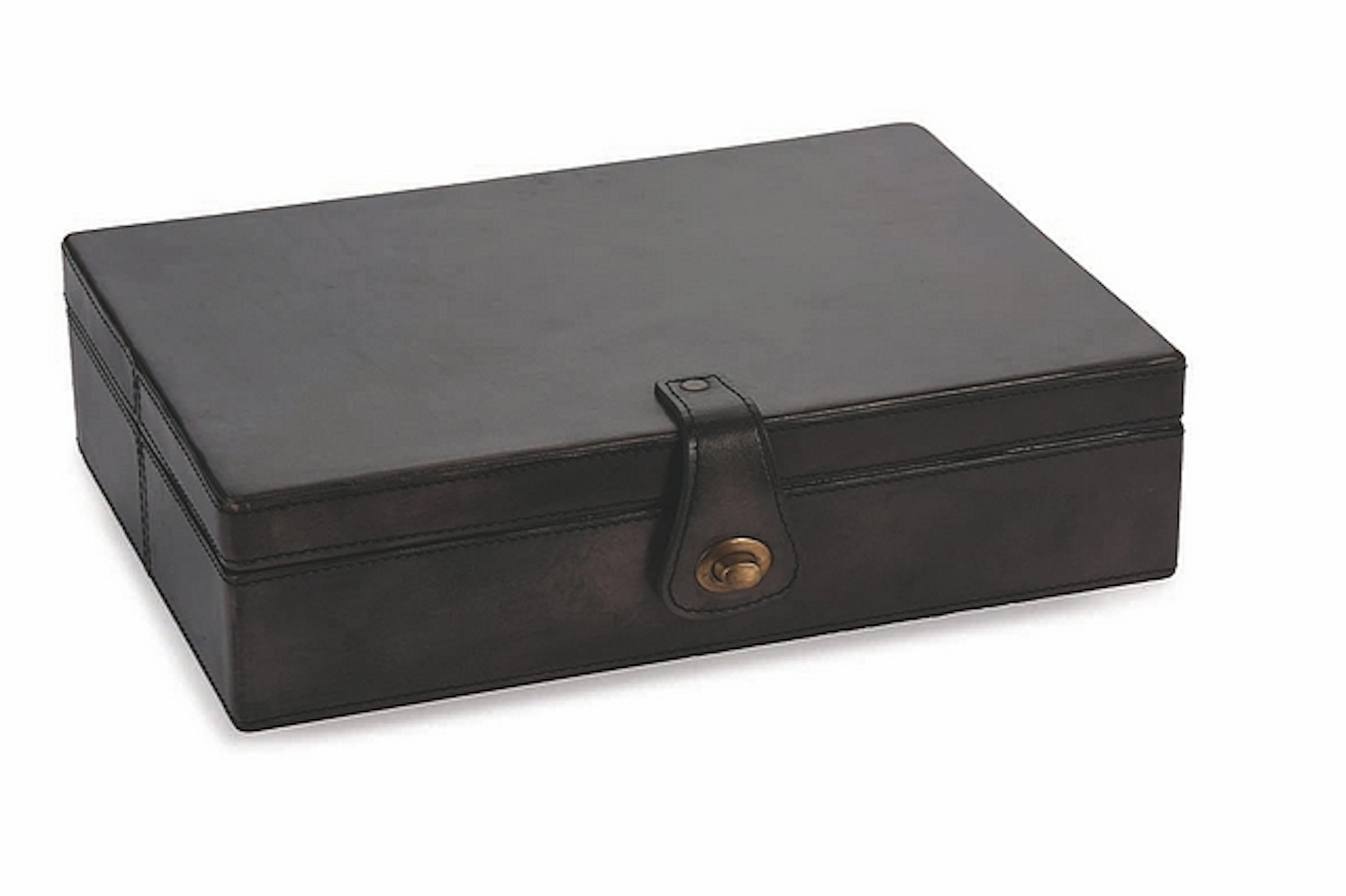 Box paperrouk grey large grey leather 35x25x8.5cm Cravt SKU 340016