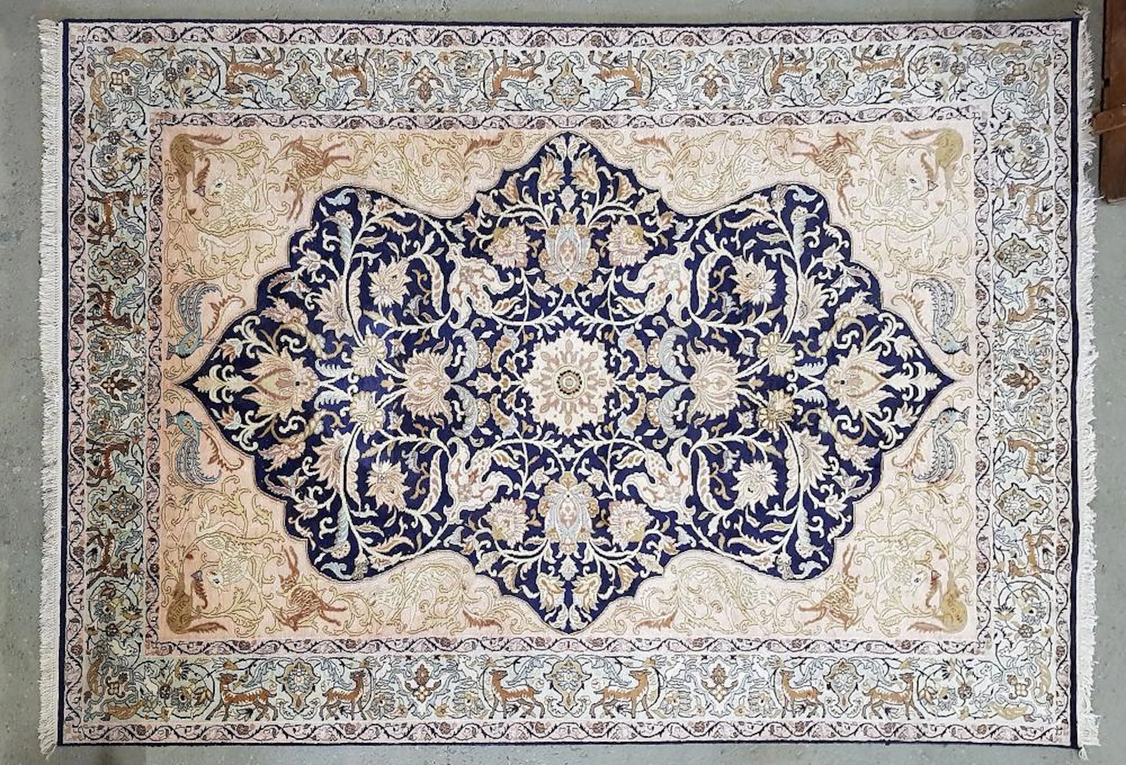 Silk Ghom Carpet. Approximately 600?000 knots
