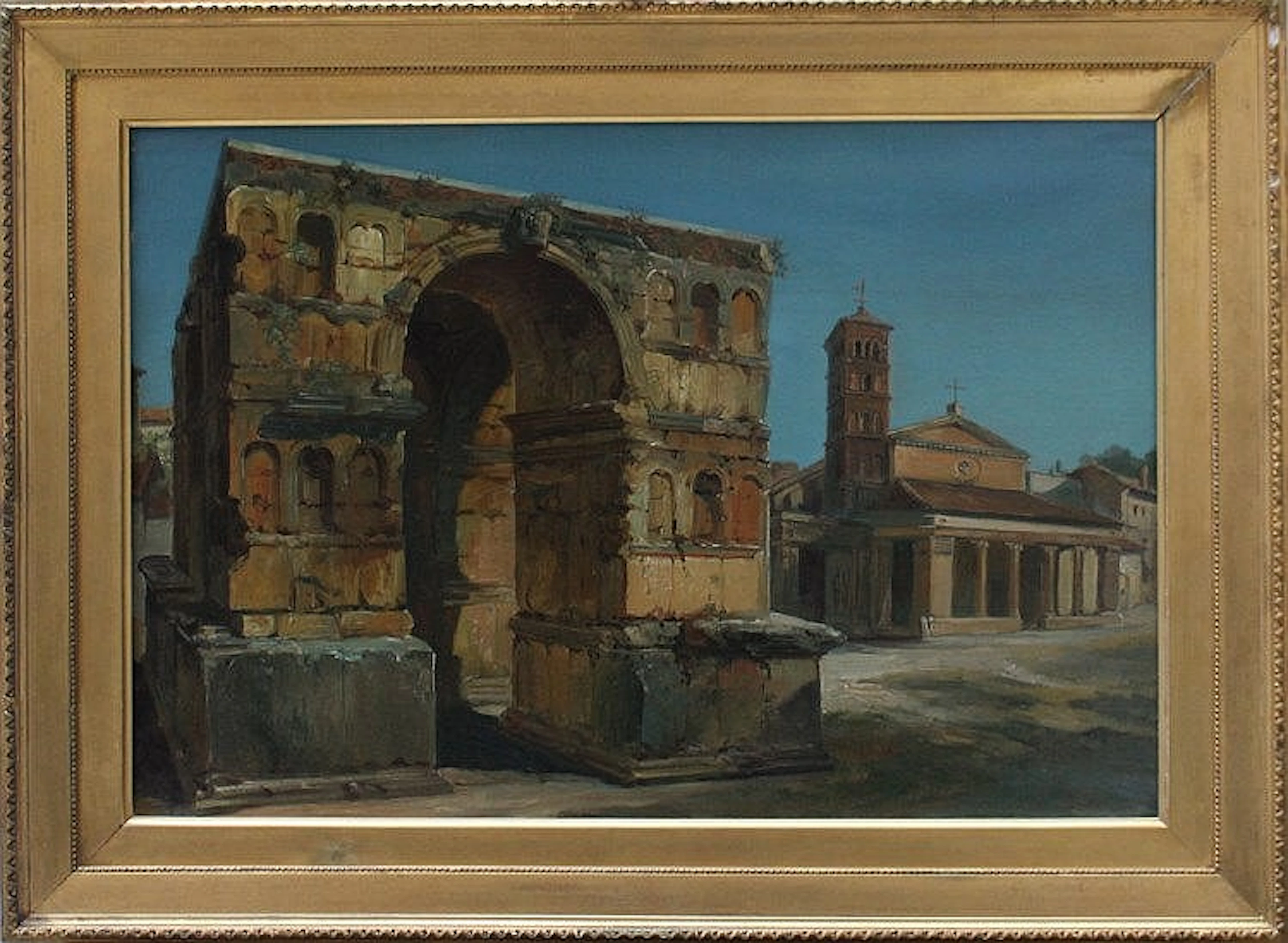 Carl Eduard Ferdinand Blechen (1798-1840)-attributed, The Janus arch in Rom