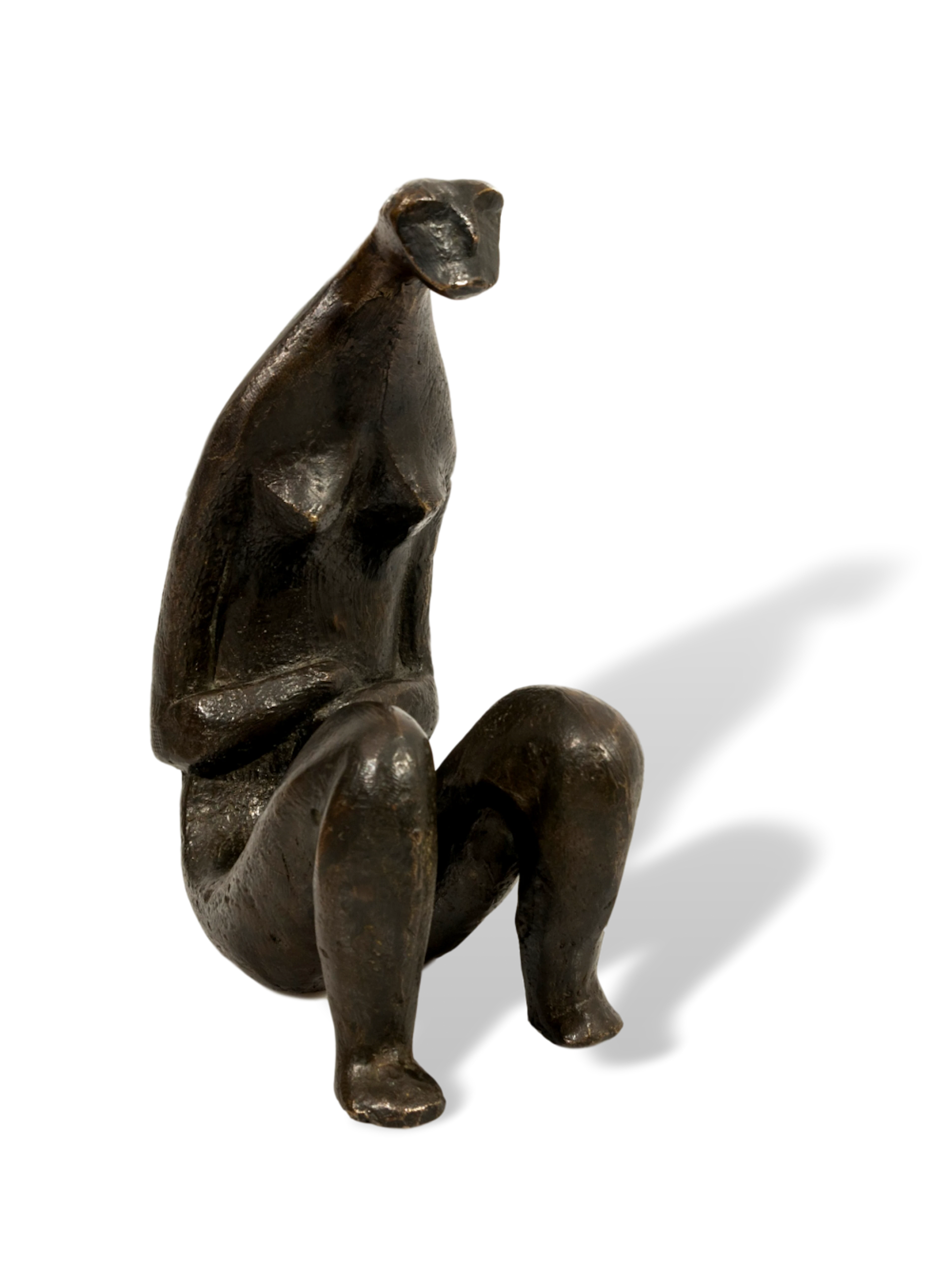 Sydney Kumalo (SA 1935 - 1988) Bronze, Seated Female Figure, Signed, 23cm