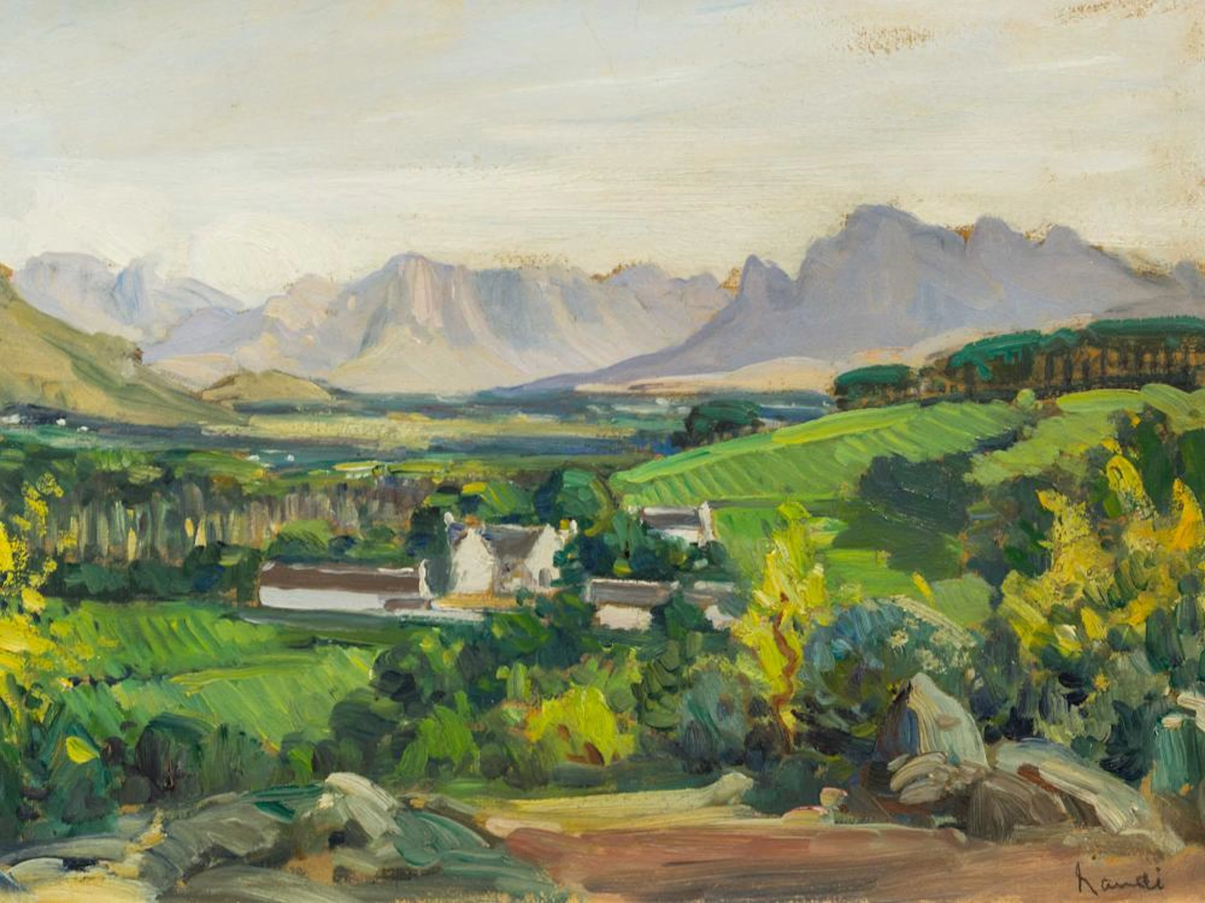 Hugo Naude (SA 1868 - 1941) Oil, Laborie, Signed, 30 x 40