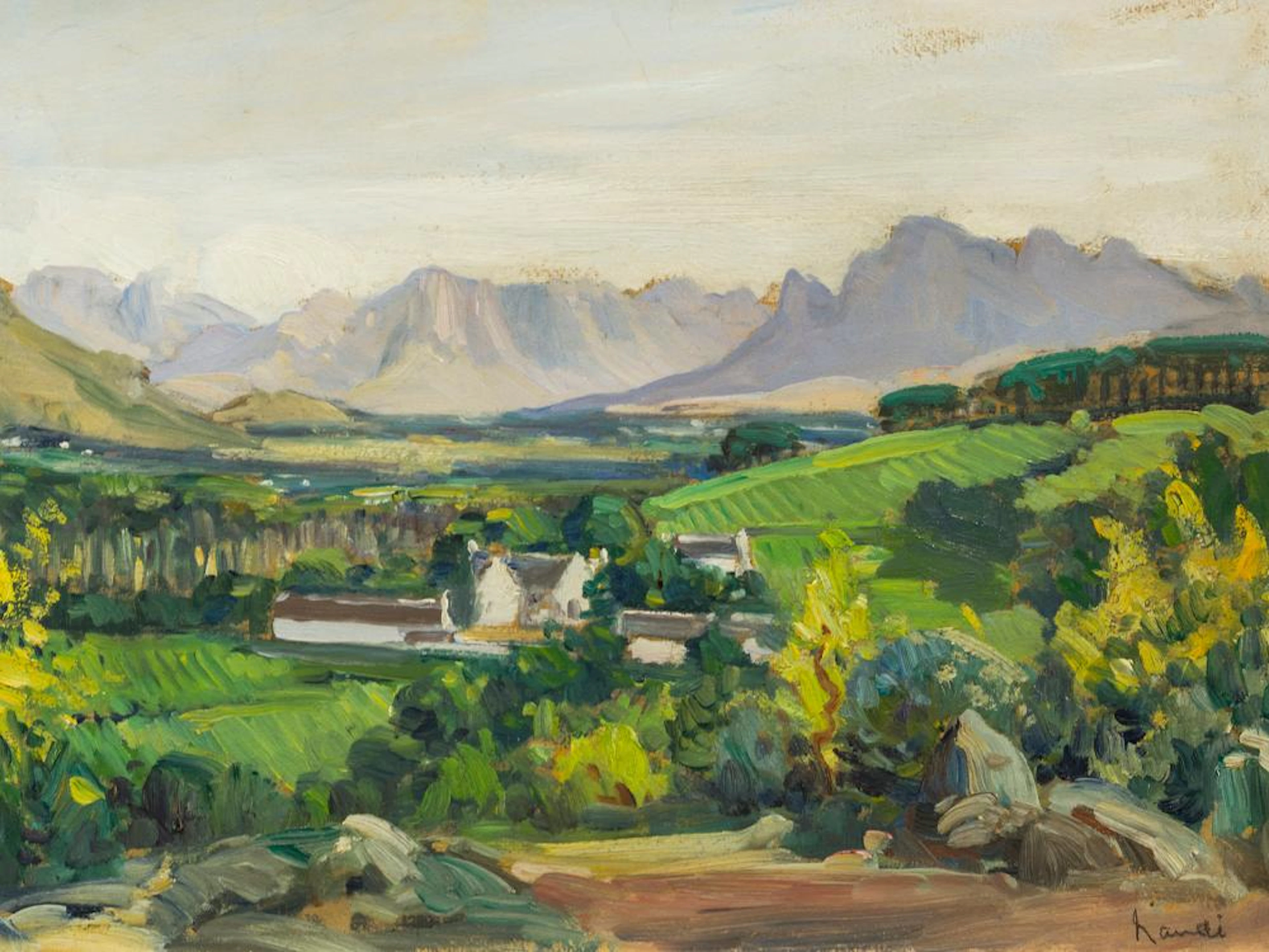 Hugo Naude (SA 1868 - 1941) Oil, Laborie, Signed, 30 x 40
