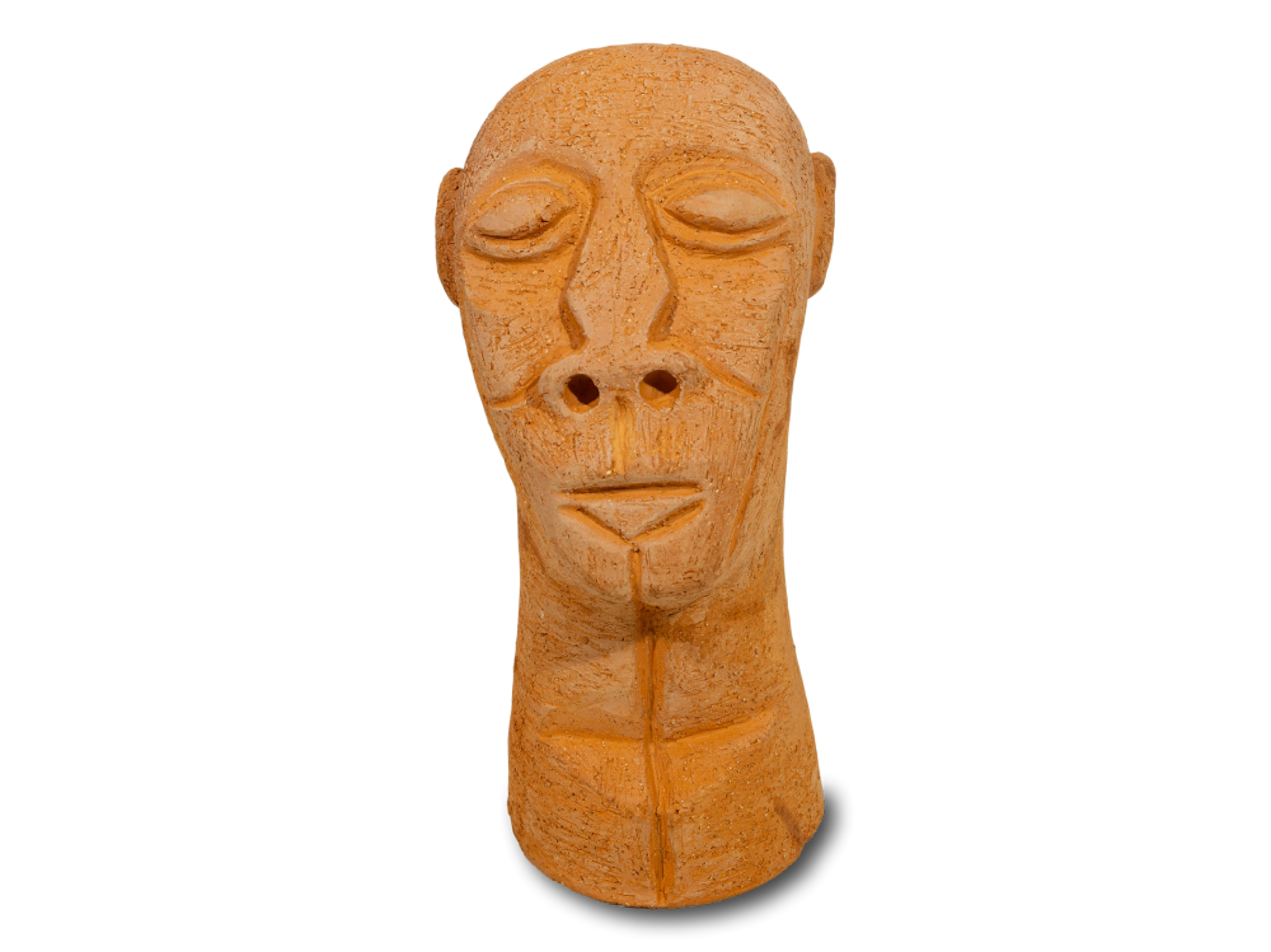 Sydney Kumalo (SA 1935 - 1988) Terracotta, Mask, Signed, 28cm