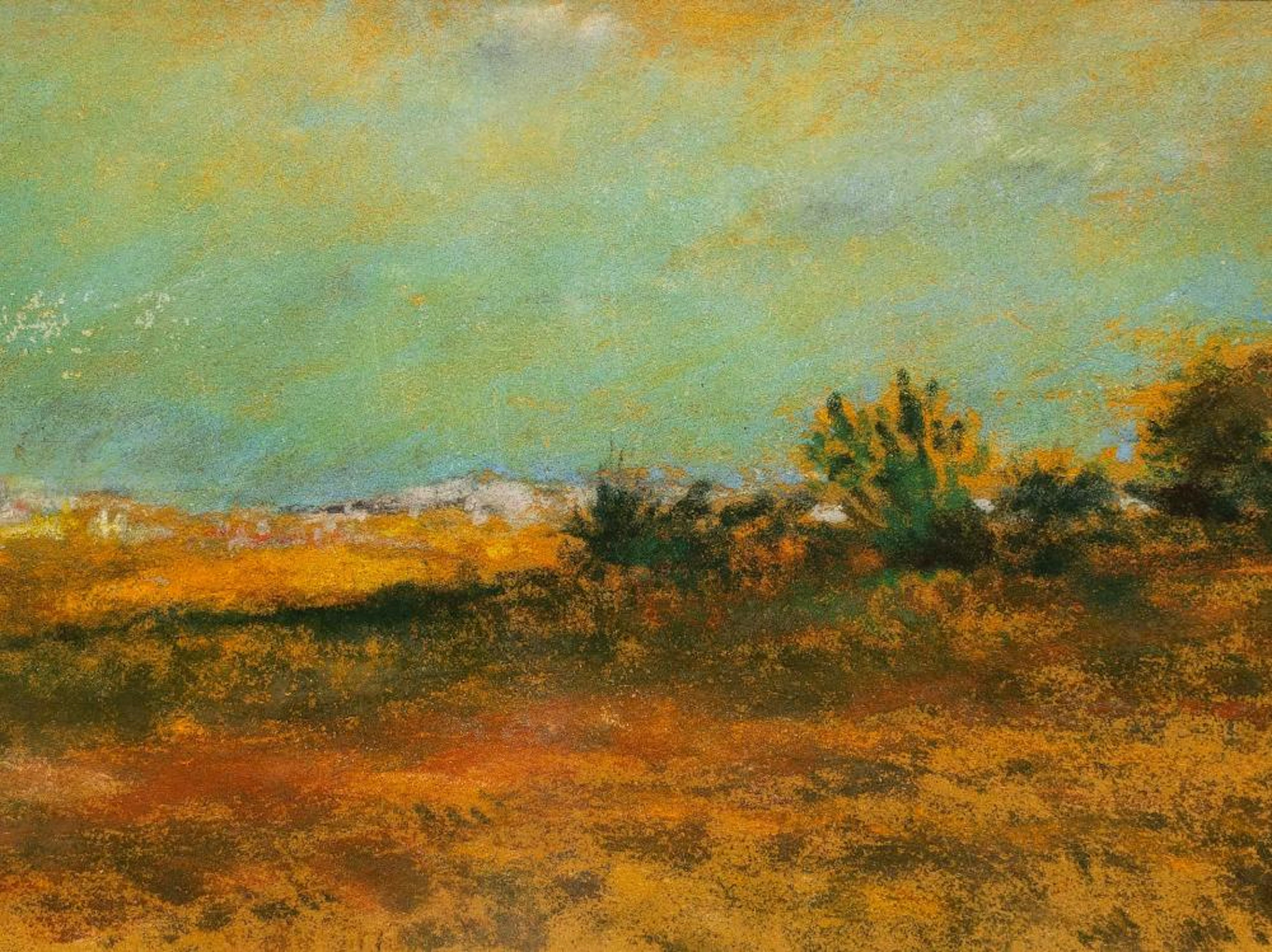 Pieter Wenning (SA 1873 - 1921) Pastel, Landscape, Bears Signature, 15 x 34