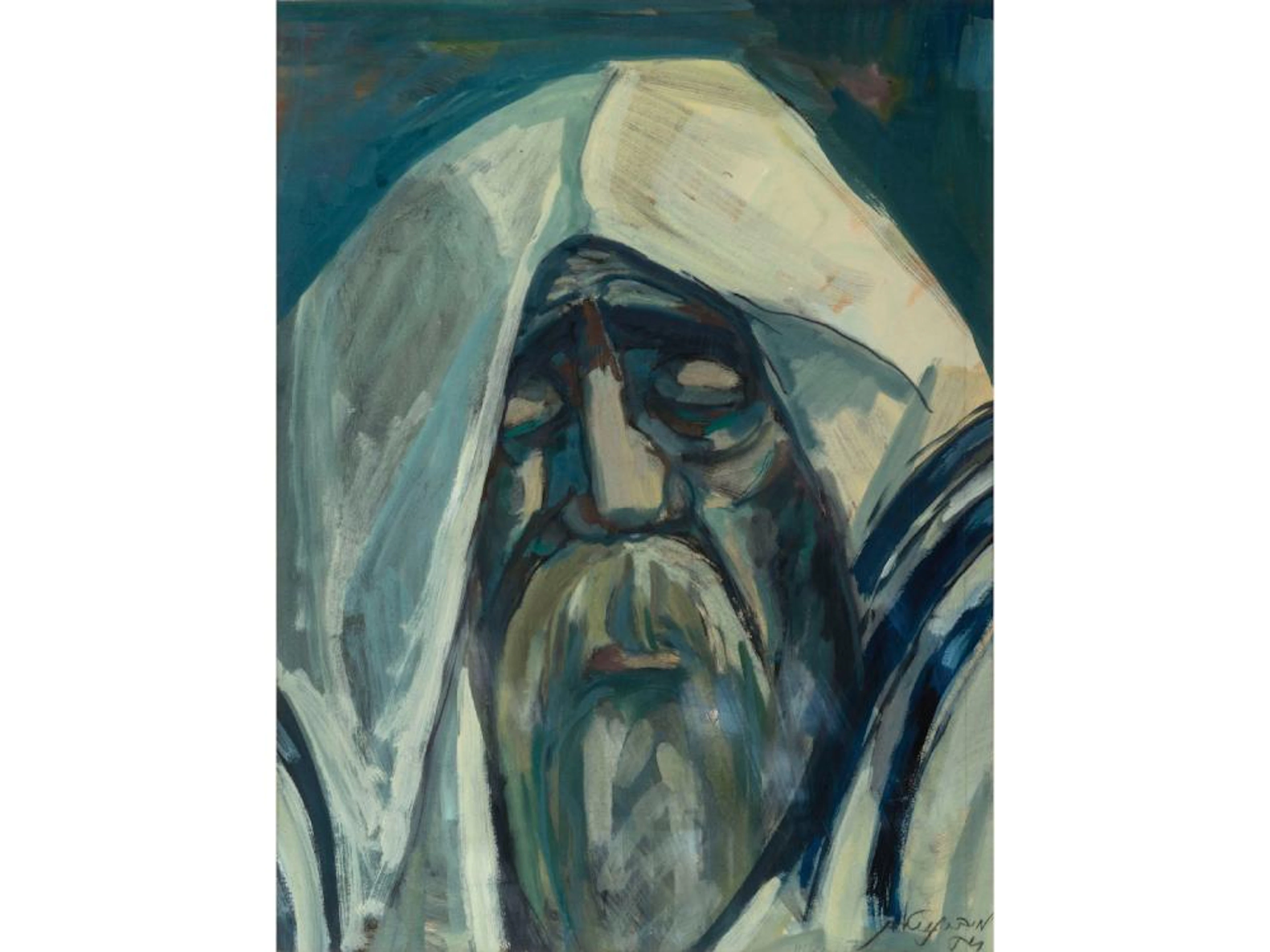 Moshe Bernstein (1920-2006) ? The Mourner ? Gouache on Paper