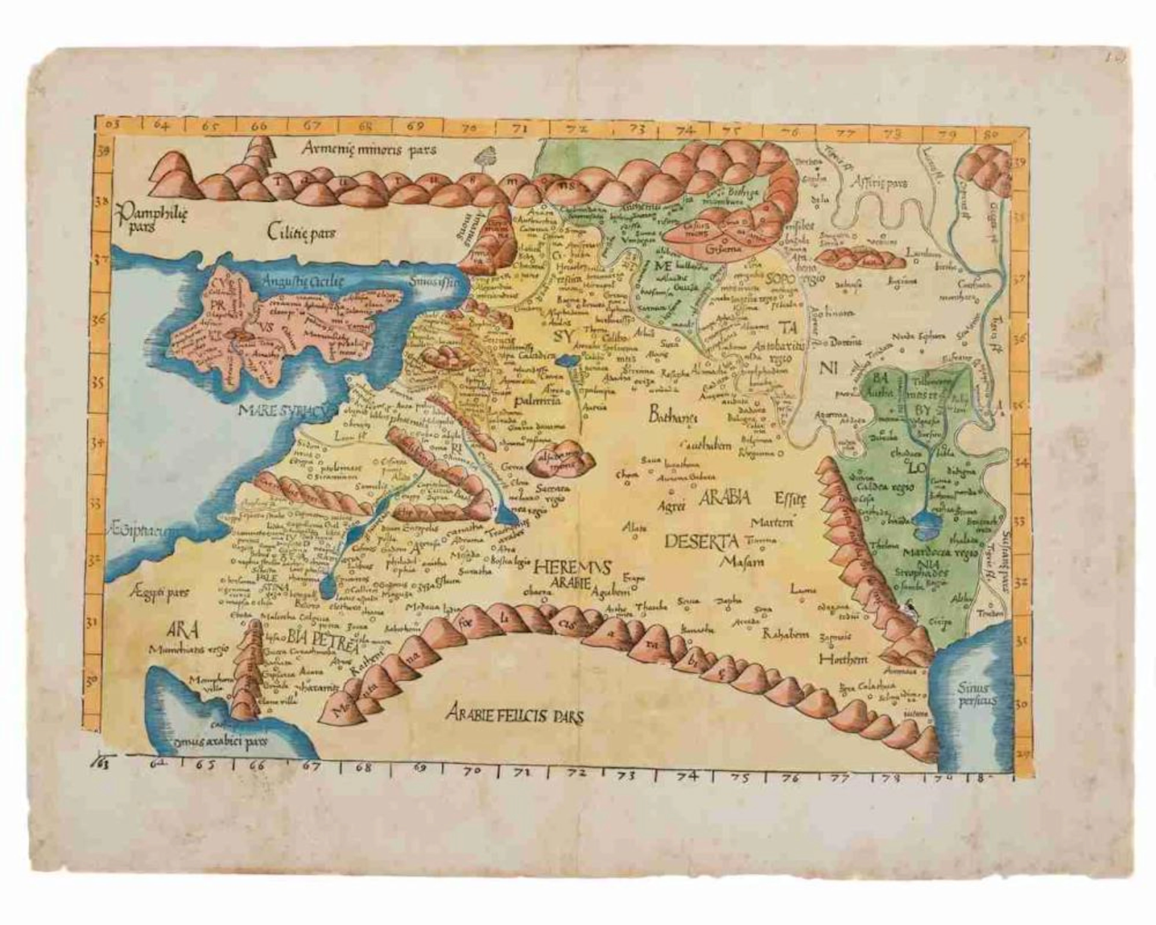 Map of Asia after Claudius Ptolemaeus ? Vienne (France), 1541