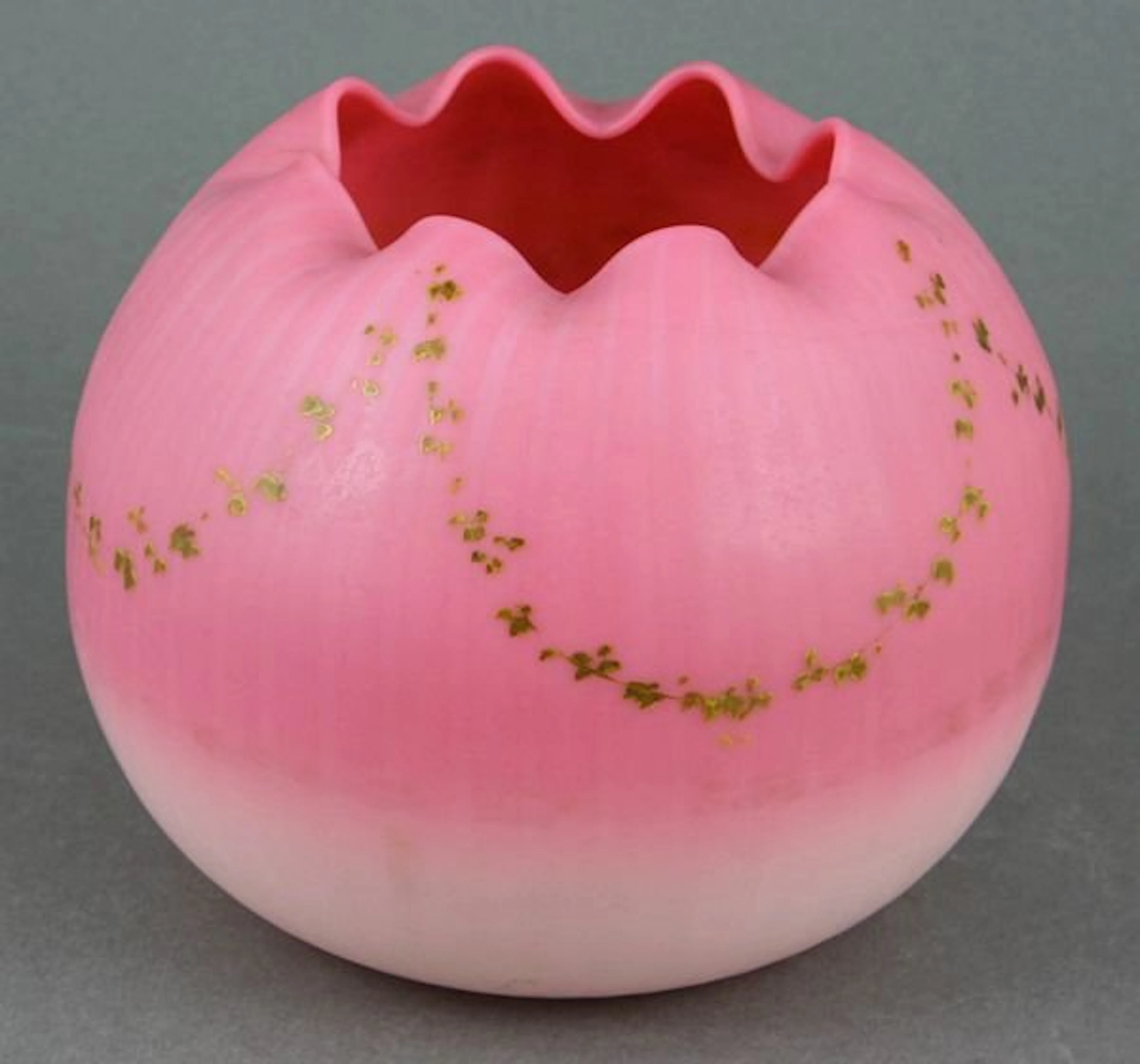 3164: C1893 World's Fair Peachblow Rose Bowl