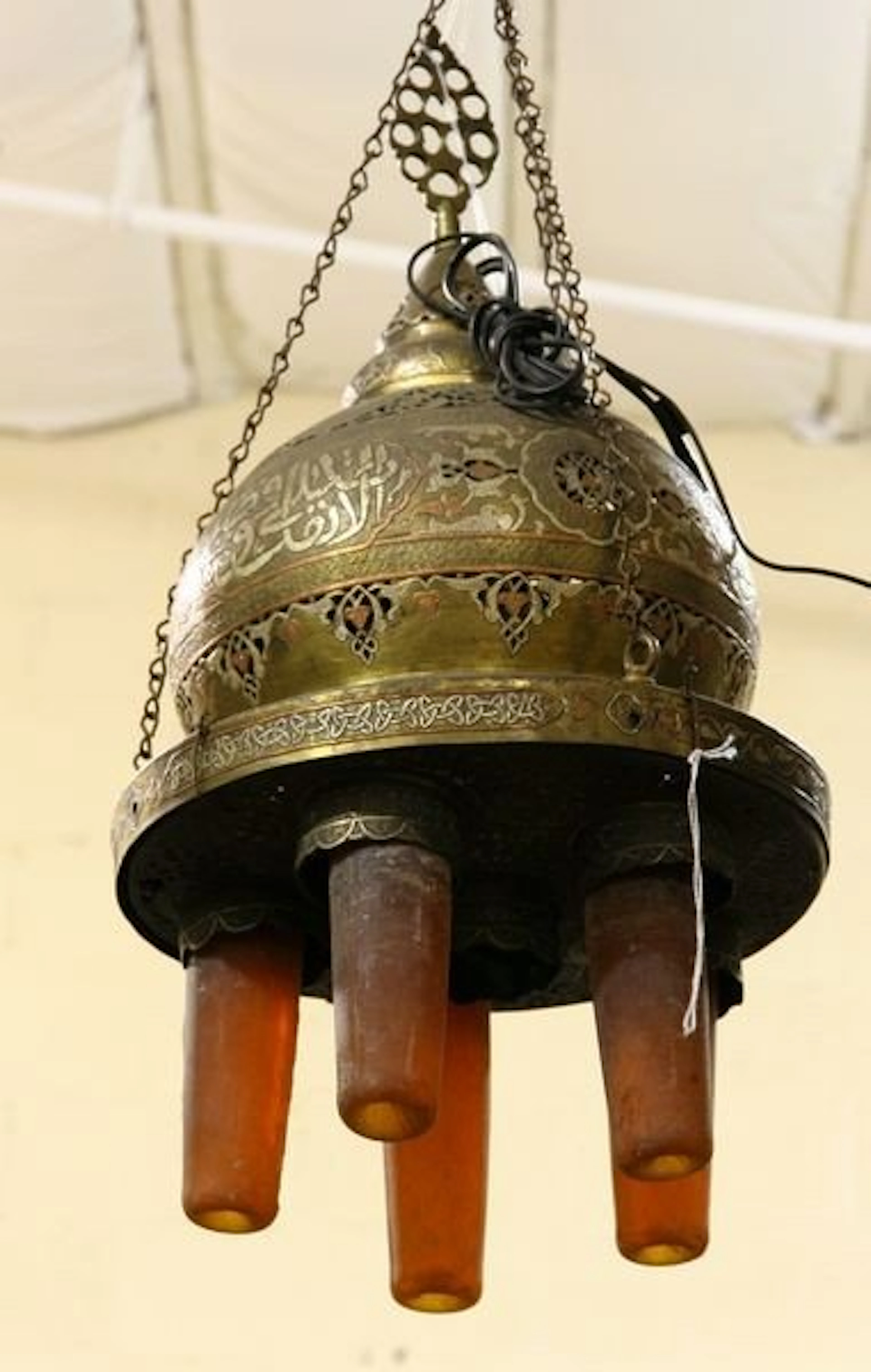 215: Moroccan Brass Chandelier