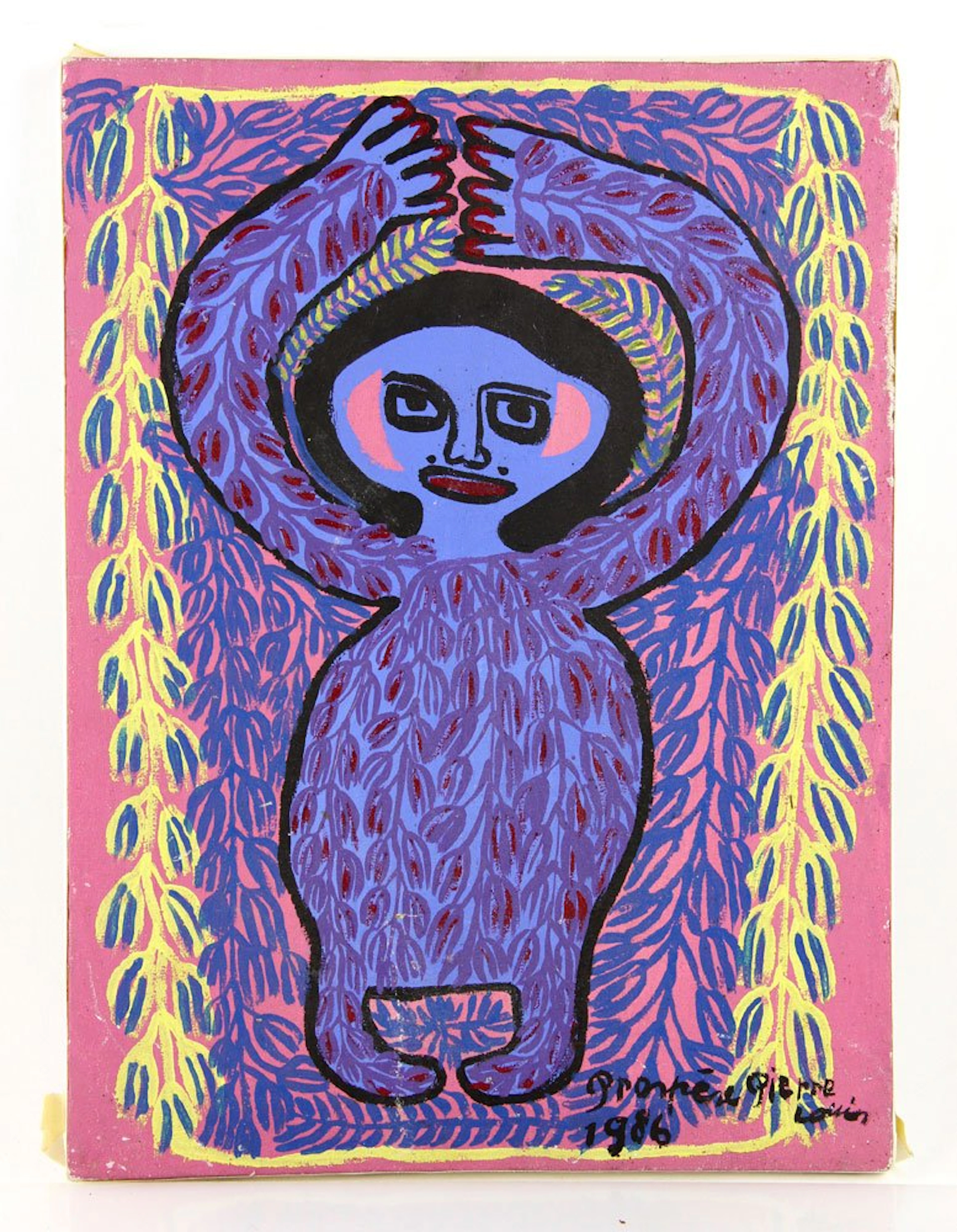 Pierre-Louis, Vodou Figure with Foliage, O/C