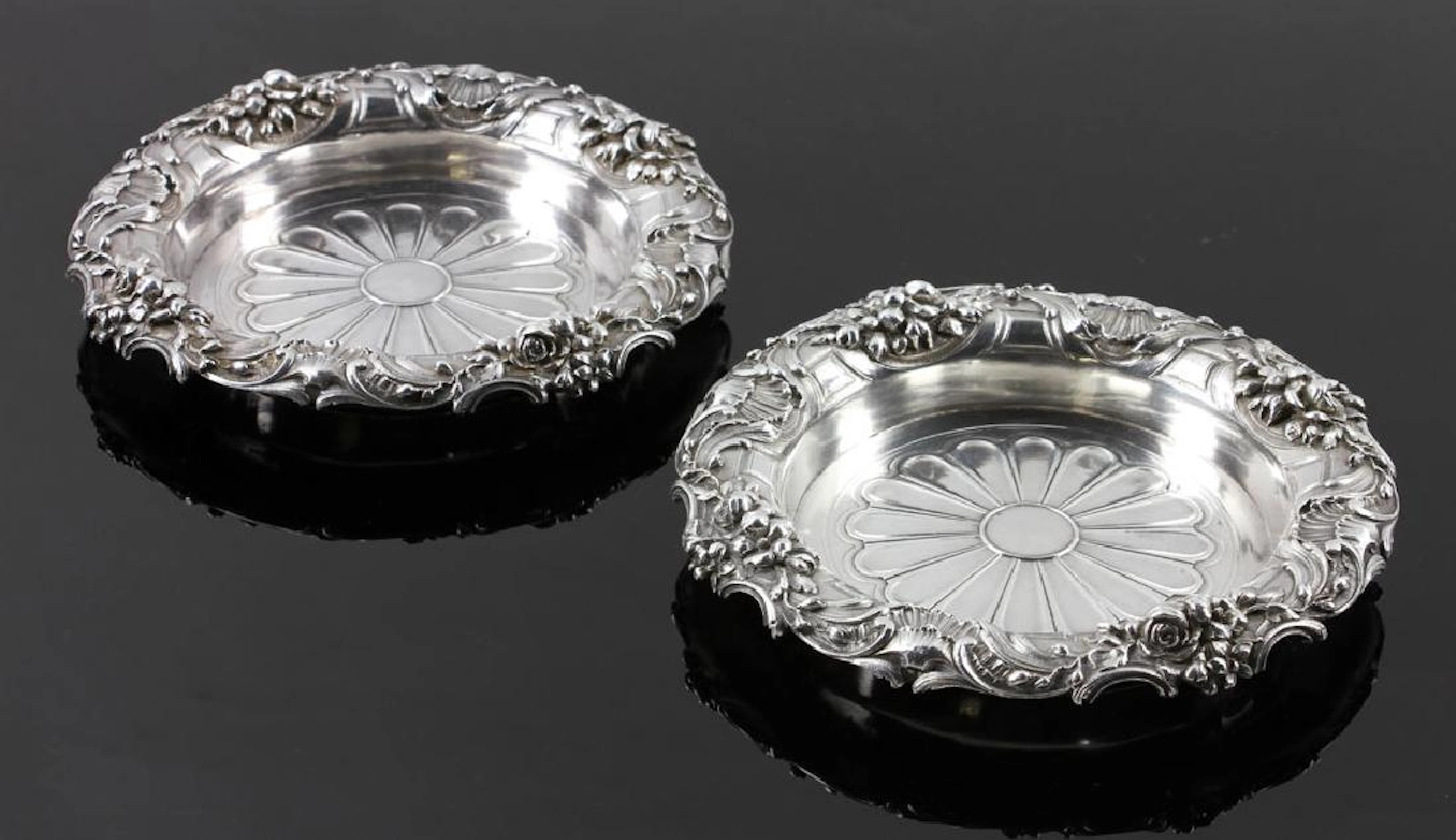 Christofle Silver Wine Coaster Set