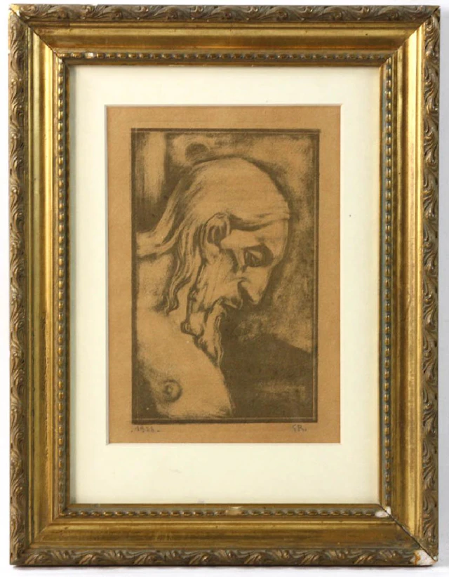 George Roualt, Portrait of Christ, Woodblock Print