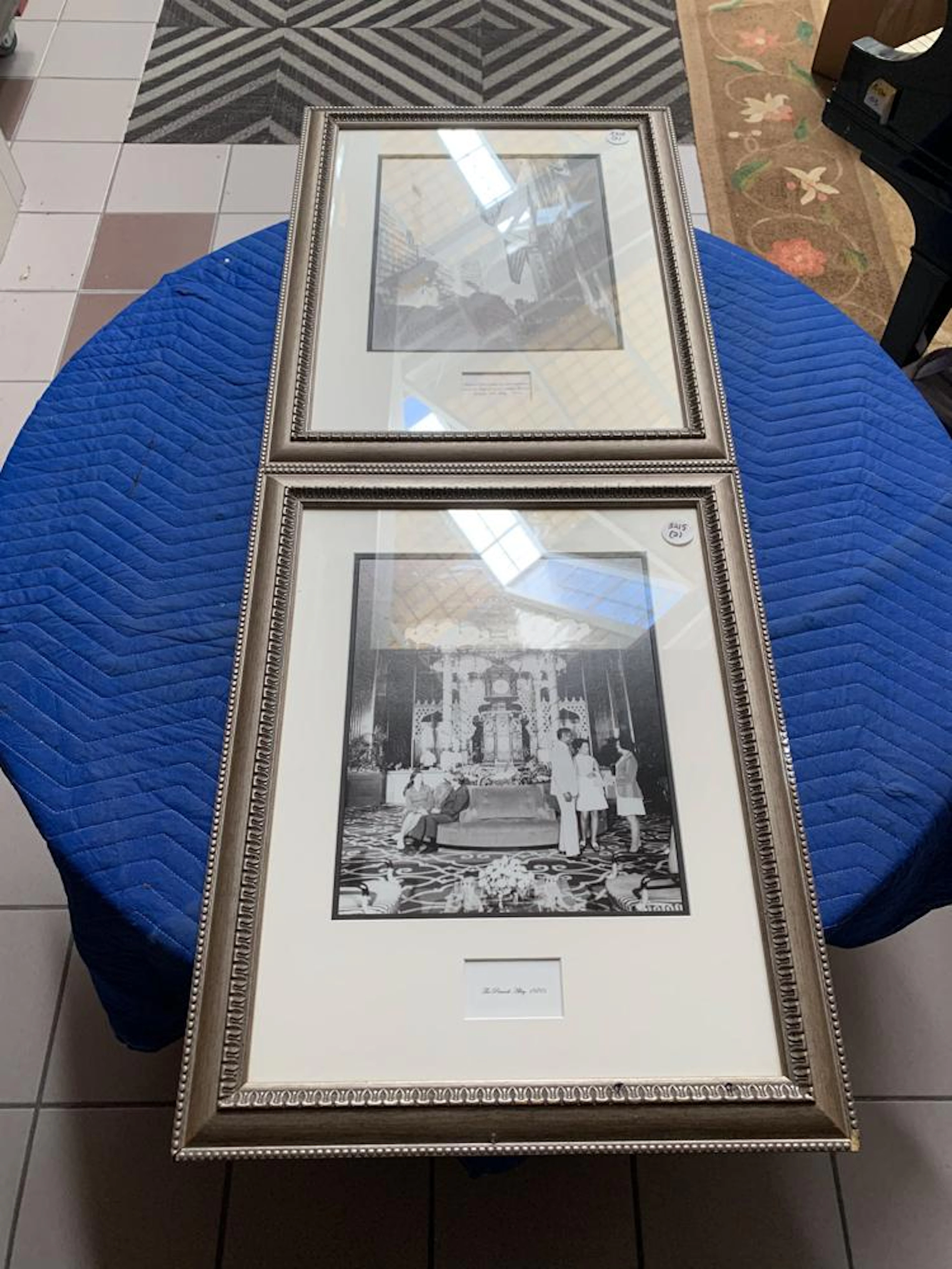 Lot/2 photographs of architectural views, in silver