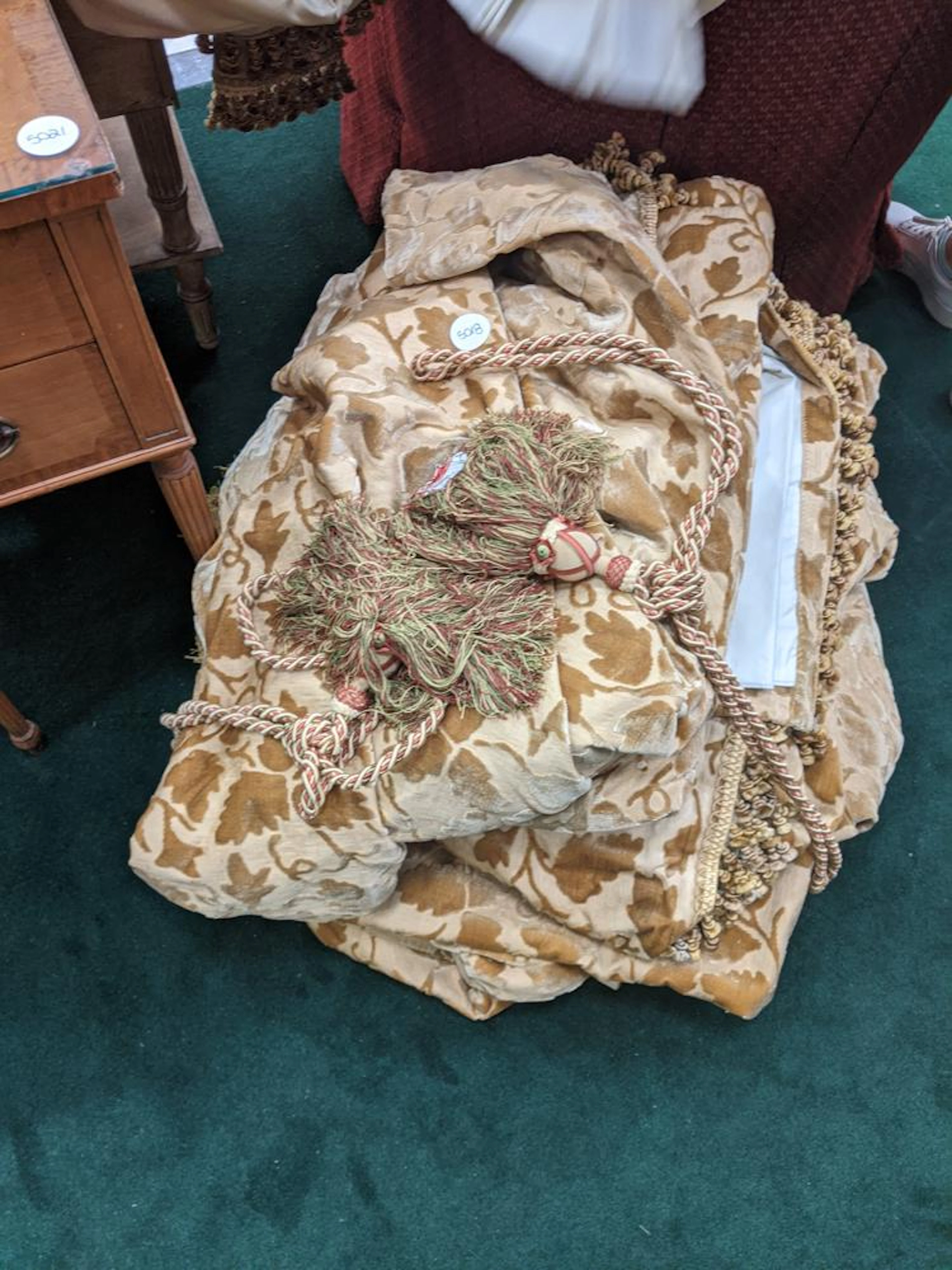Lot of 3 Gold Drapes with Valances