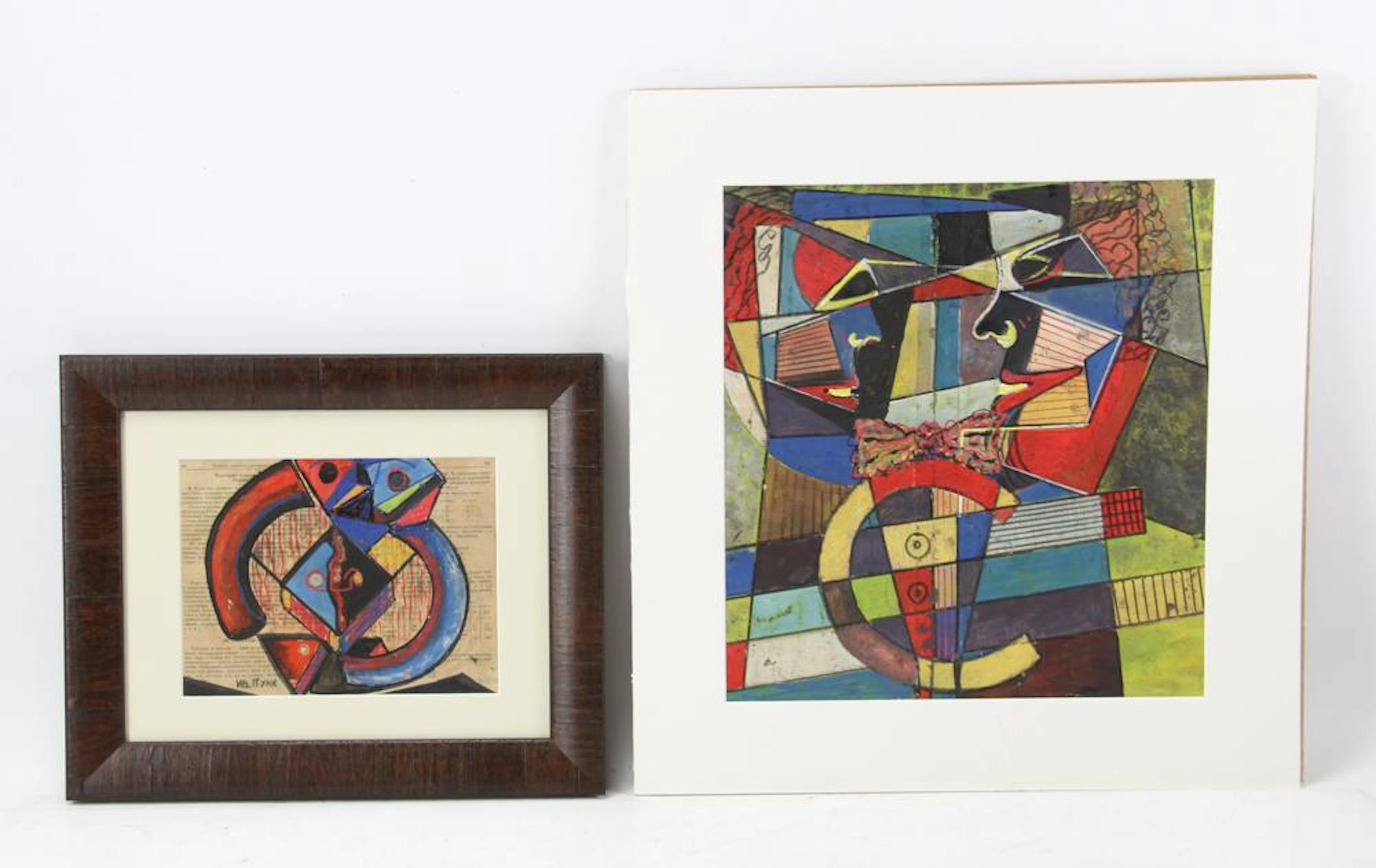 Ivan Puni Russian Avant-Garde Oils on Paper