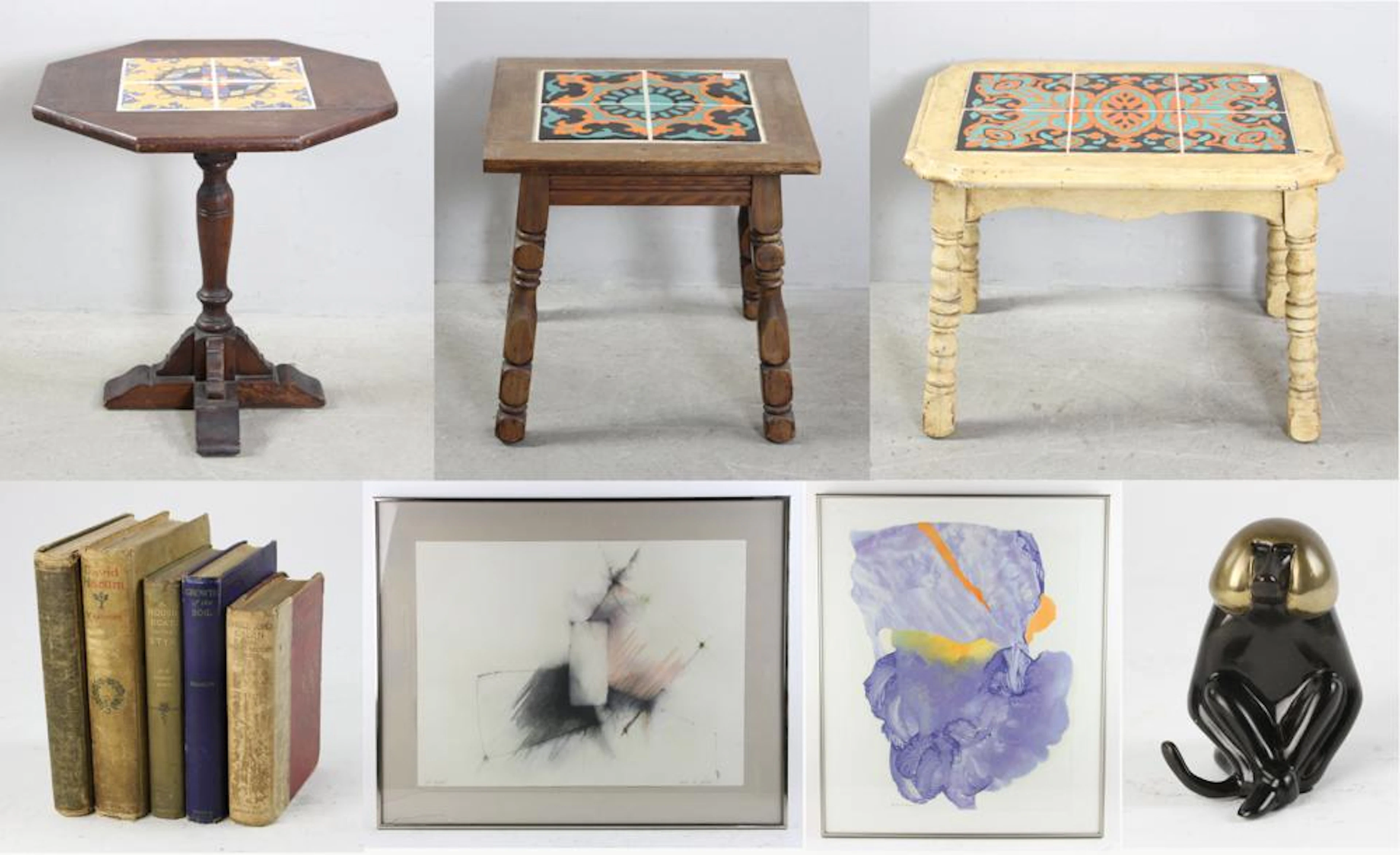 Tile Tables, Books, Drawing and Watercolor