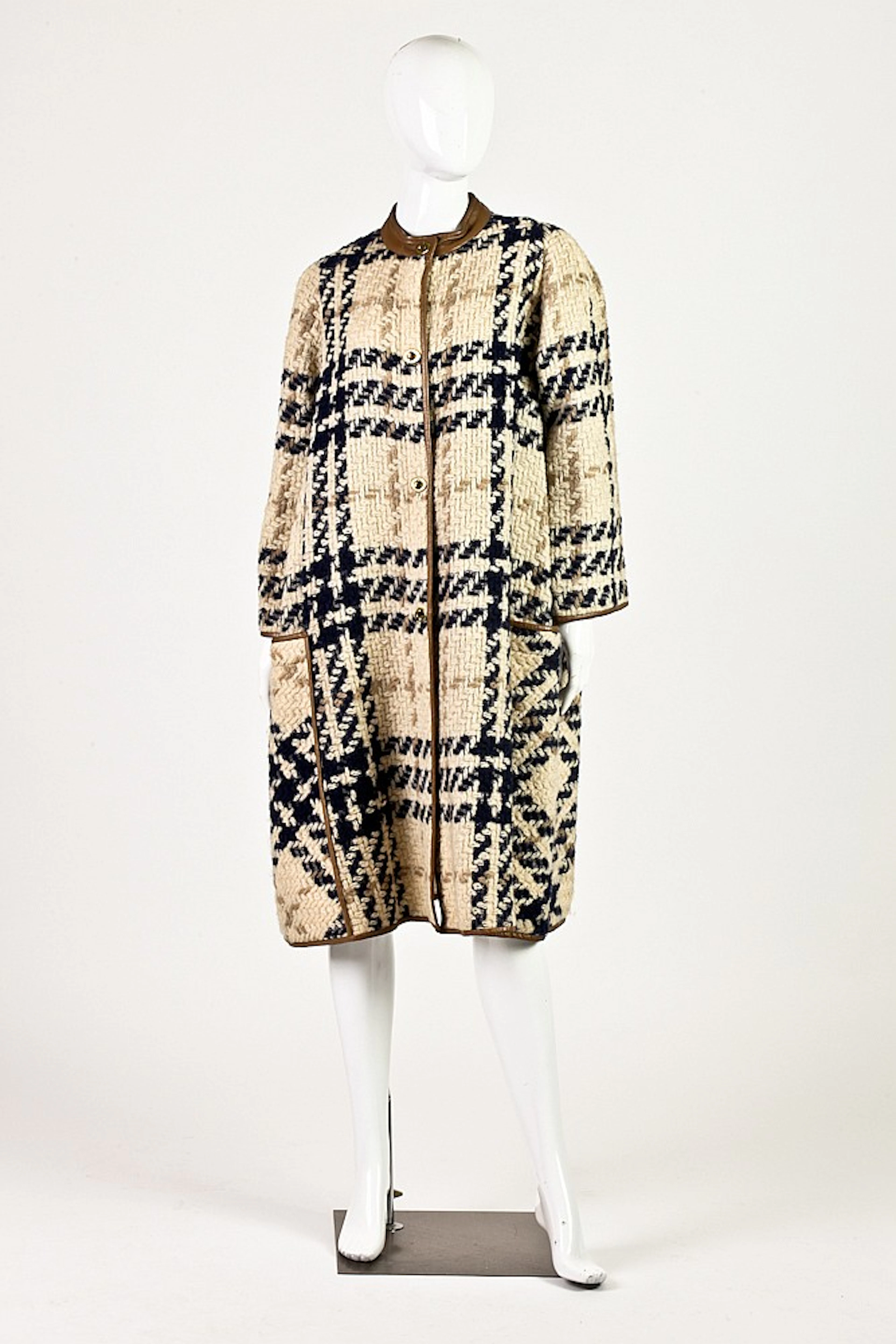 BONNIE CASHIN SILLS BOUCLÉ WOOL COAT. late 1960s; retailed Saks Fifth Avenue.