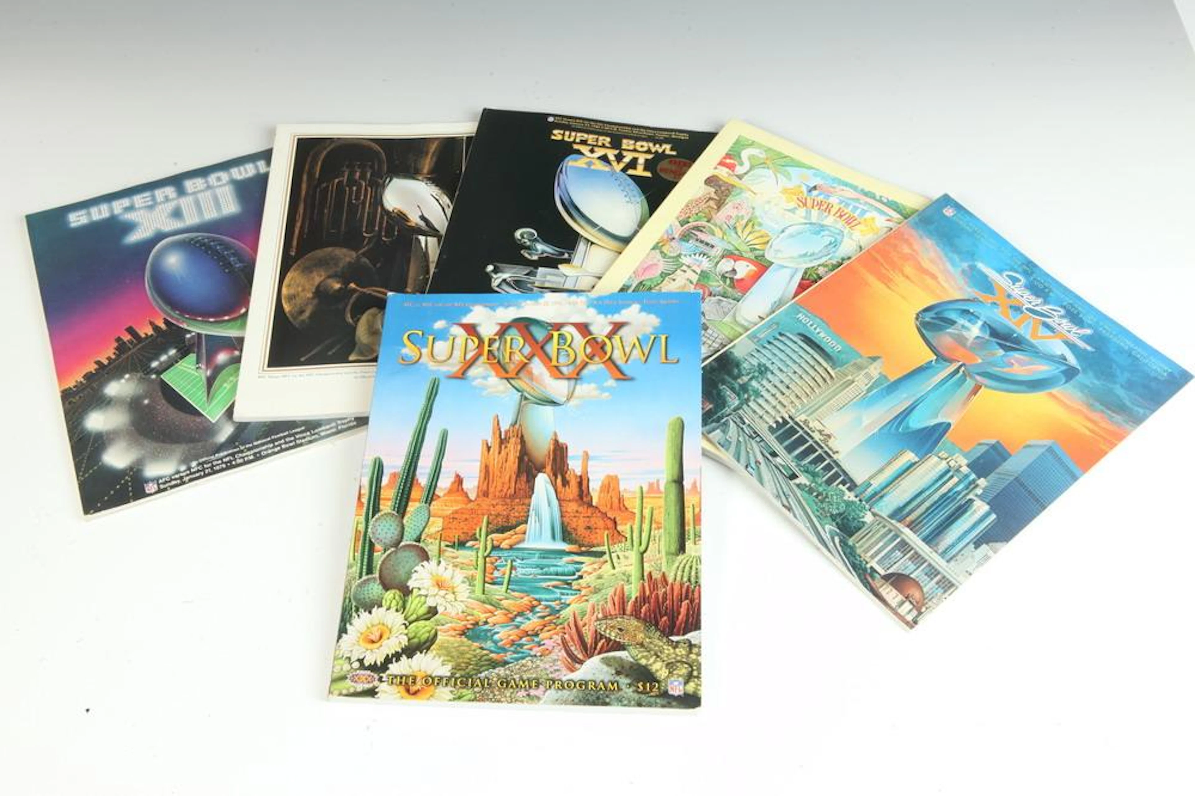 COLLECTION 12 NFL SUPERBOWL PROGRAMS. 1979-1996 excluding 1994.