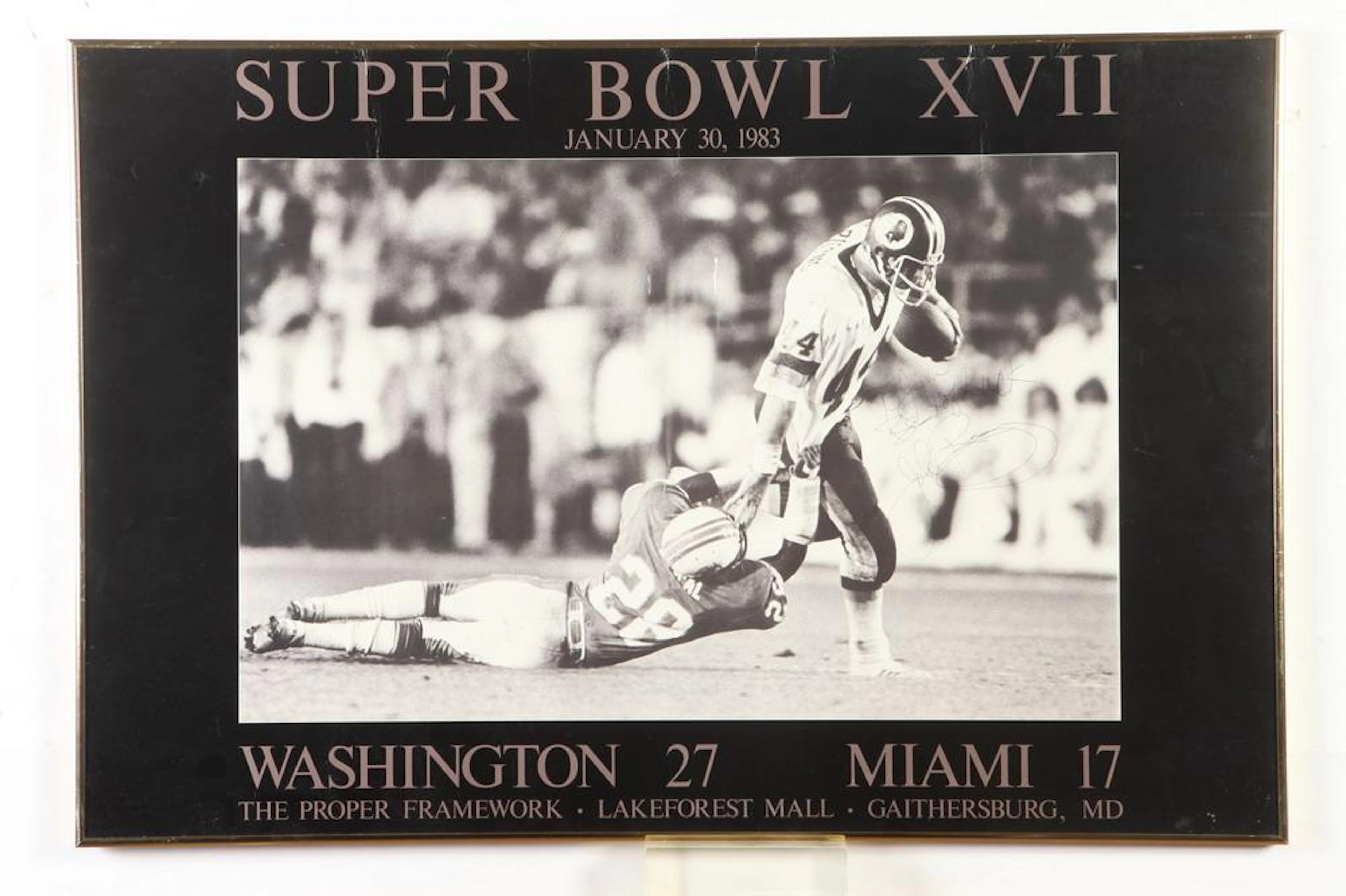 JOHN RIGGINS AUTOGRAPH SIGNED SUPER BOWL XVII POSTER