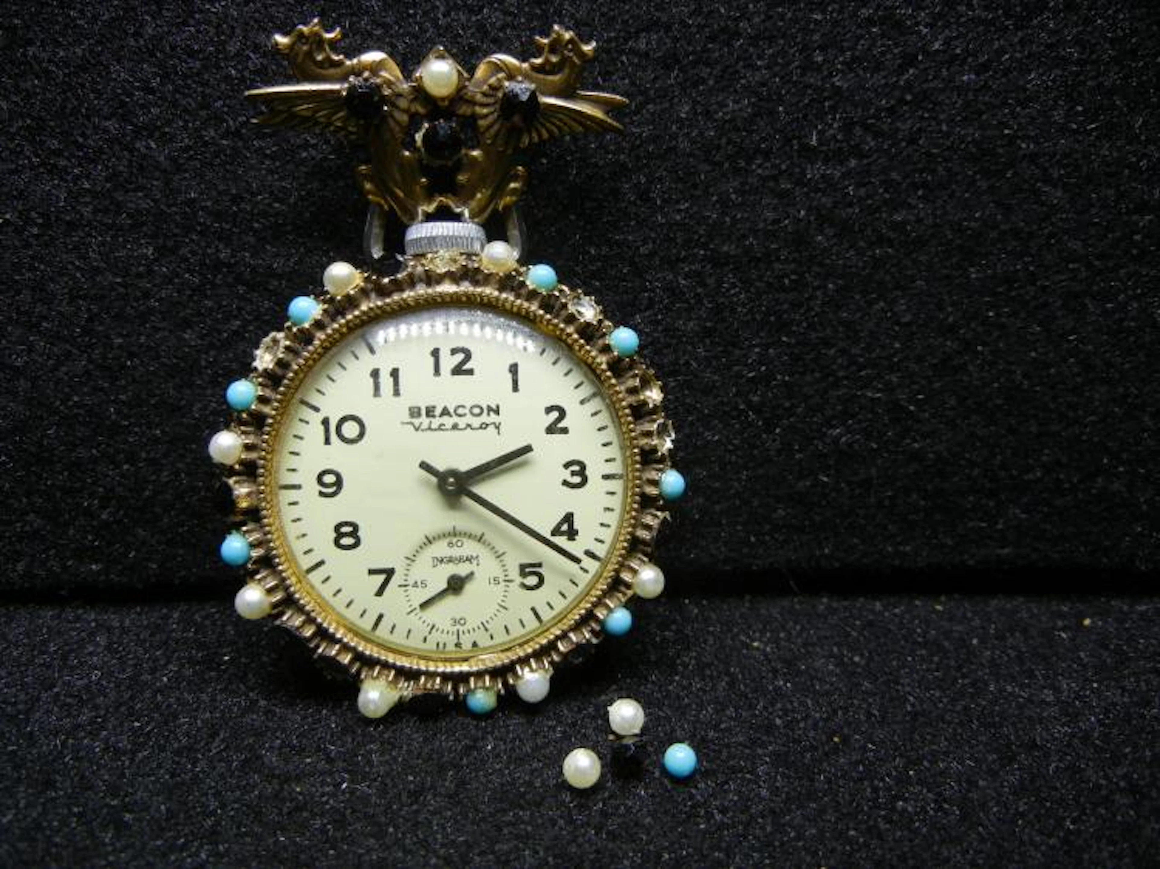 BEACON VICEROY POCKET WATCH WORKING ALL THE WAY. IT IS A WIND UP!!!