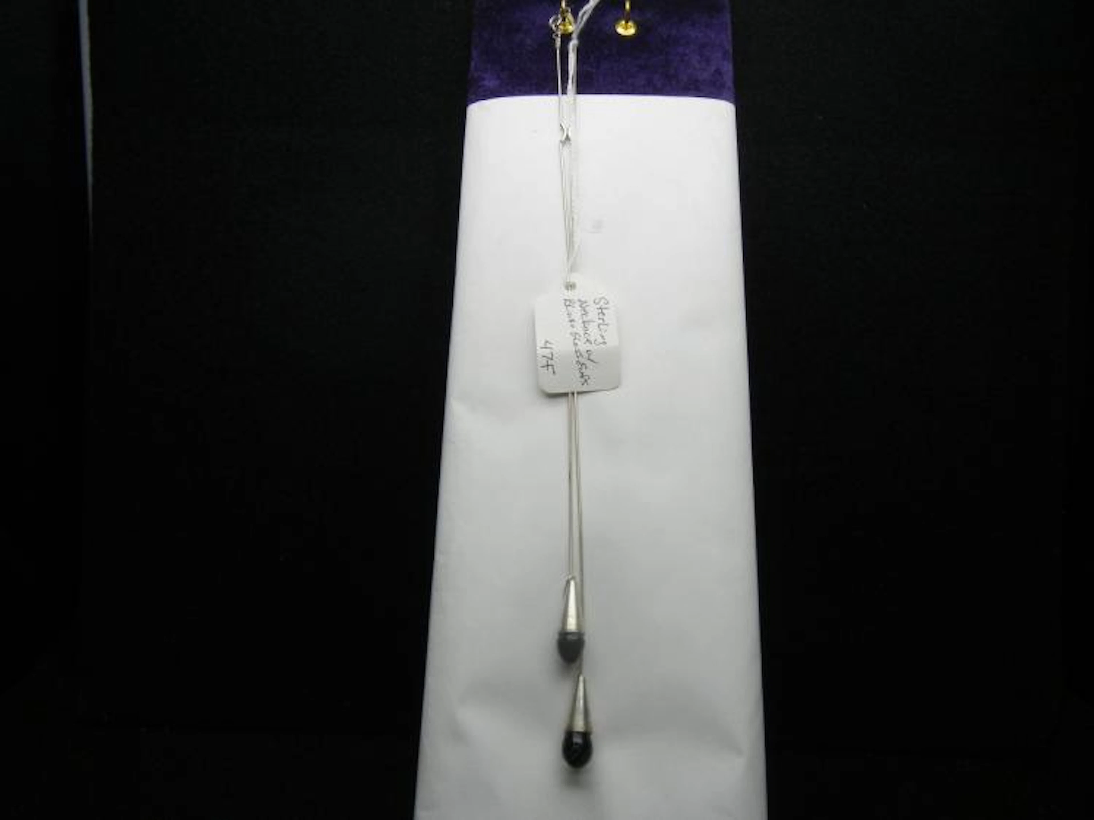 Sterling Silver Necklace w/Blinko Glass Ends